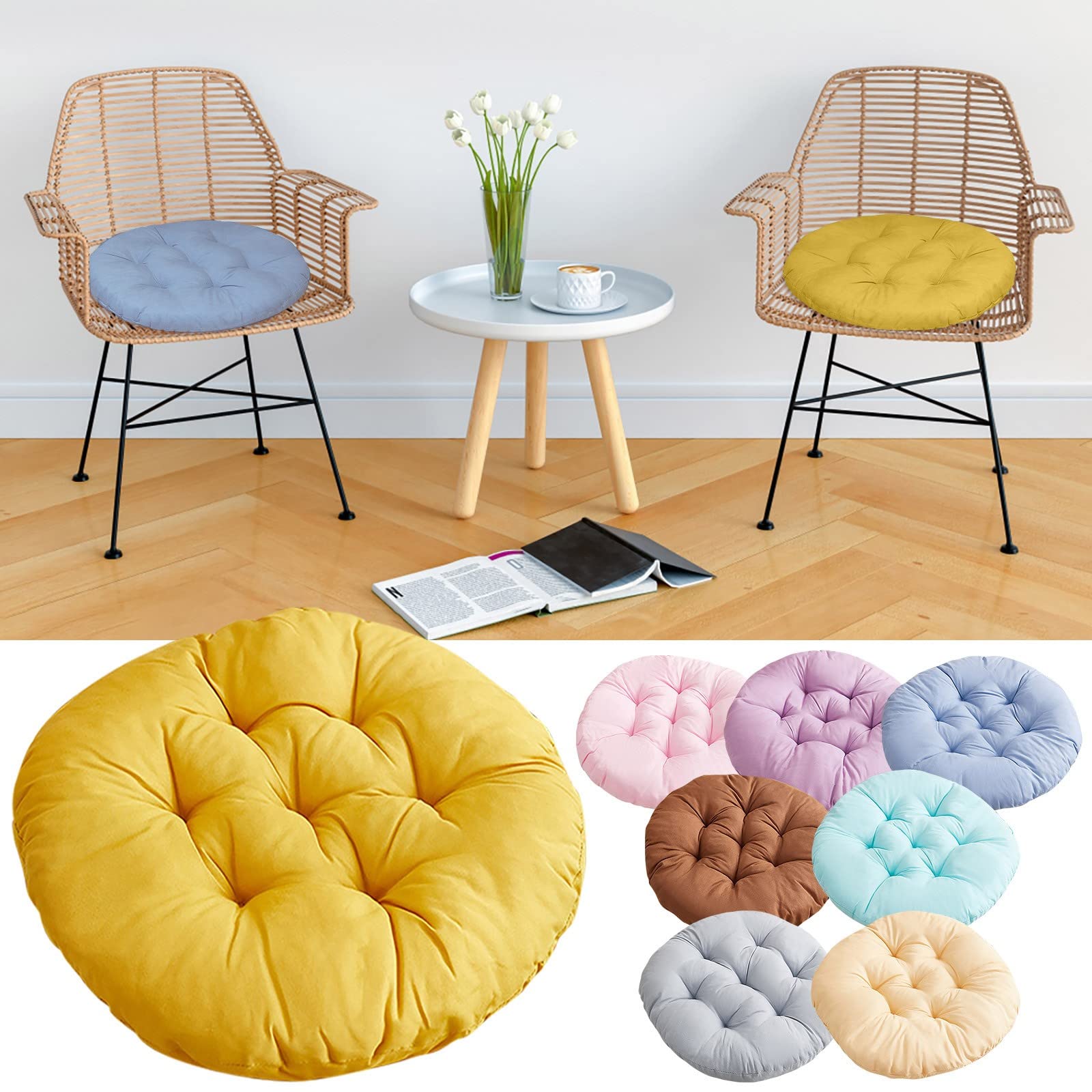 Thickened Solid Color Chair Pad for Dining, Office & Student Use - Comfortable Seat Cushion