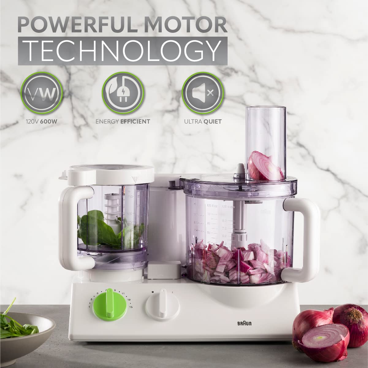 Braun 12-in-1 Multi-Functional Food Processor | Kitchen System with Dual Control Technology, Chopper, Blender, Juice Extractor & Citrus Juicer | Includes French Fry Disc | Made in Europe with German Engineering | Perfect for Meal Prep, Smoothies & Healthy Cooking