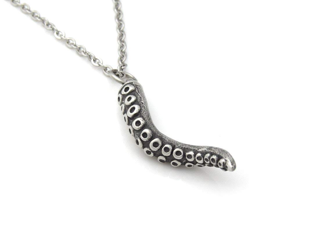Unique Octopus Tentacle Pendant Necklace - Handmade Squid Arm Charm Jewelry for Women - Perfect for Beach Parties, Ocean-Themed Events & Boho Fashion