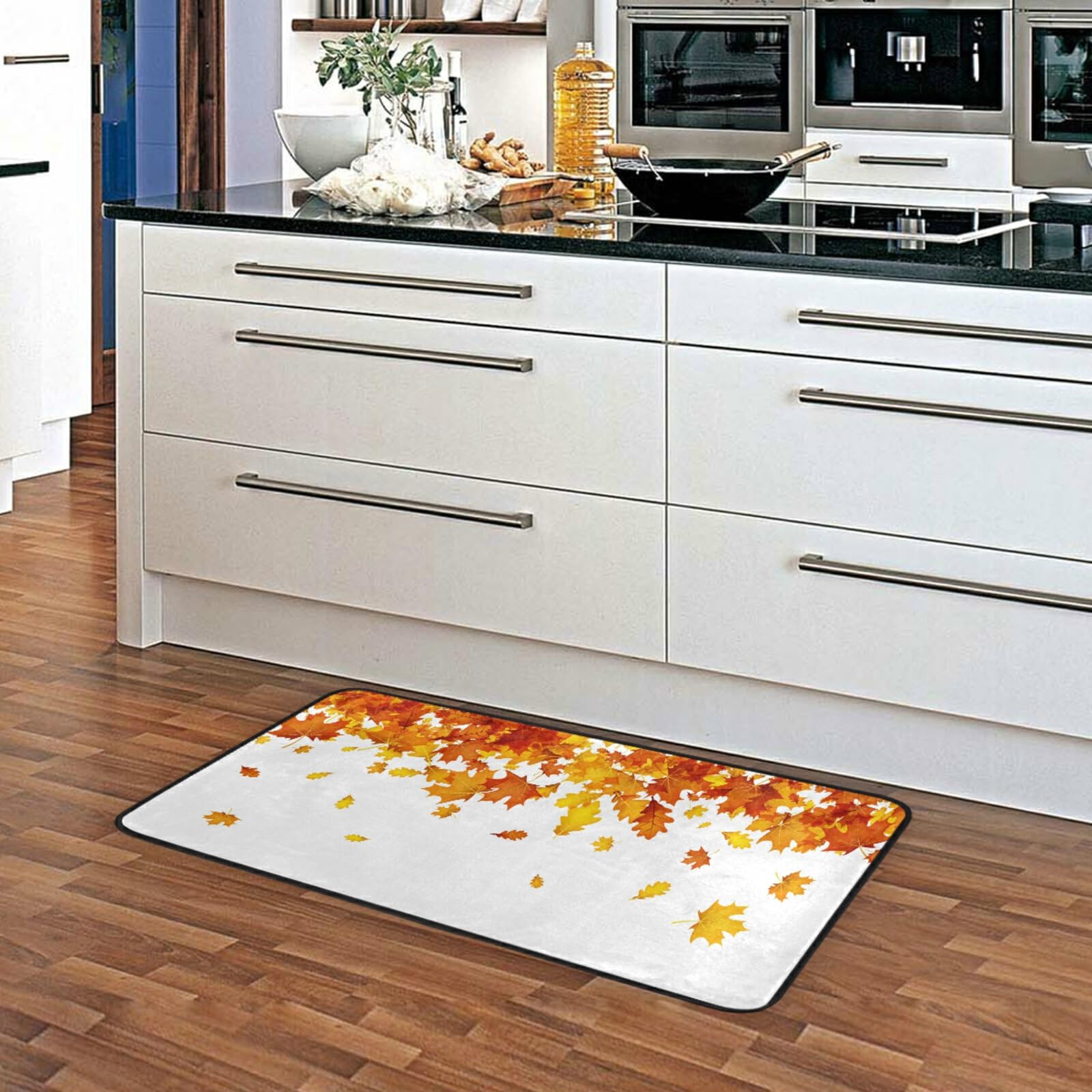 Non-Slip Fall Leaves Kitchen Mat 39x20 Inches - Cushioned Anti-Fatigue Rug for Kitchen, Bedroom & Living Room - Perfect for Cooking, Standing Comfort & Home Decor