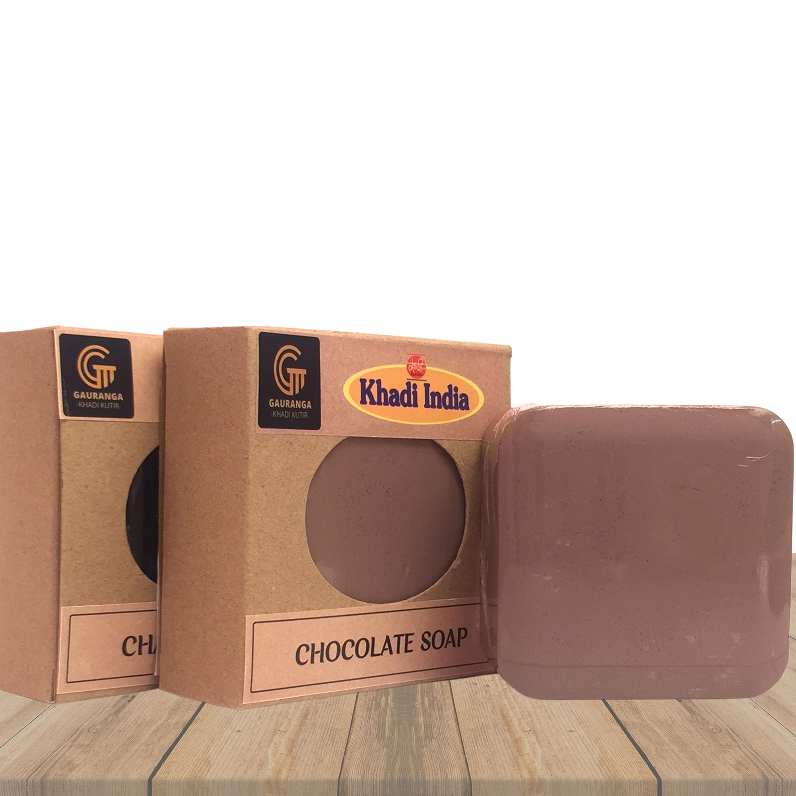Gauranga Khadi Chocolate Soap 150g (Pack of 2) - Premium Handmade Herbal Soap with Cocoa for Soft, Smooth & Moisturized Skin - Natural Aromatic Bath Soap for Men & Women - Perfect for Dry Skin Care, Spa Day & Gift Sets