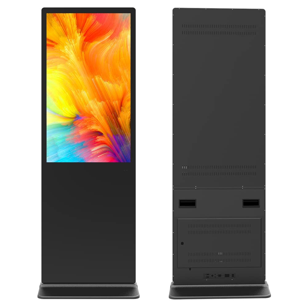 49-inch Interactive Digital Signage LCD Display - Full HD 1080p Floor Standing Kiosk with 10-Point Infrared Touch Screen for Retail Stores, Museums & Public Spaces