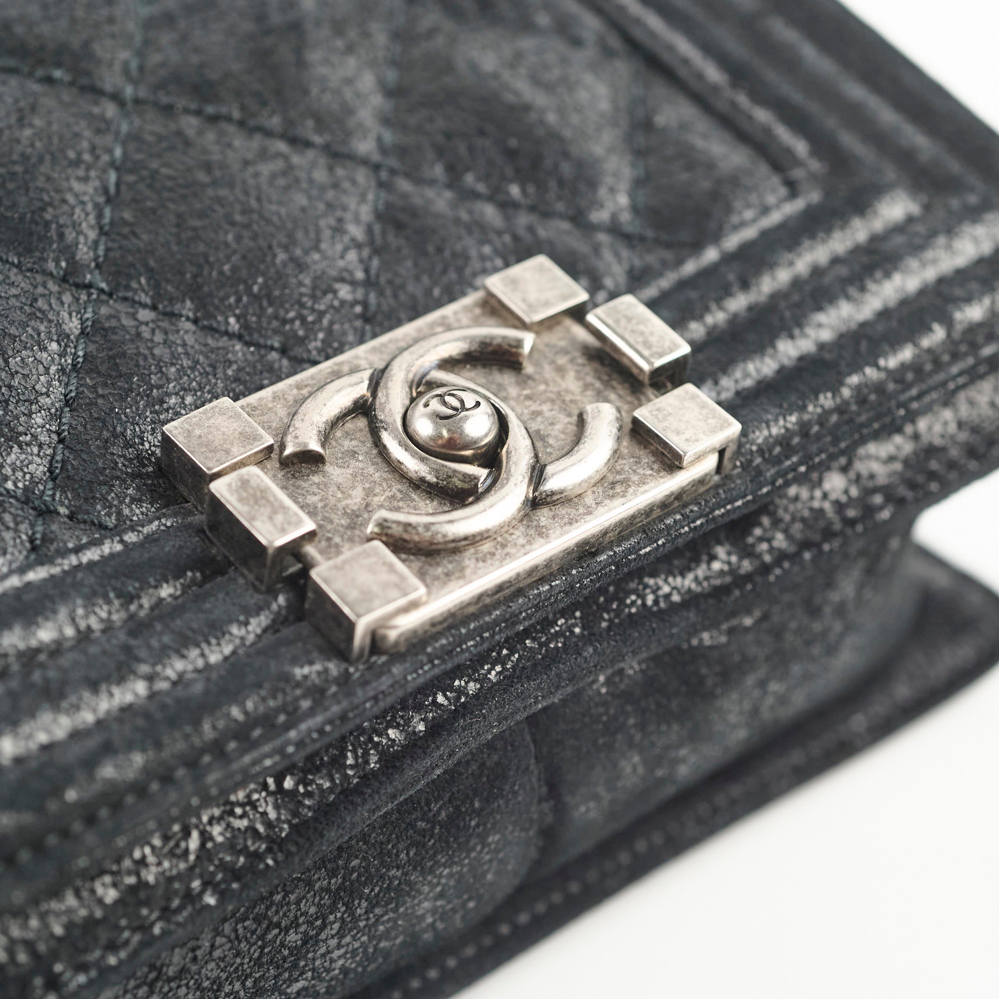 Chanel Square Boy Bag - Genuine Nubuck Suede & Leather Handbag in Black | Luxury Crossbody Purse for Women, Perfect for Evening Parties & Date Nights
