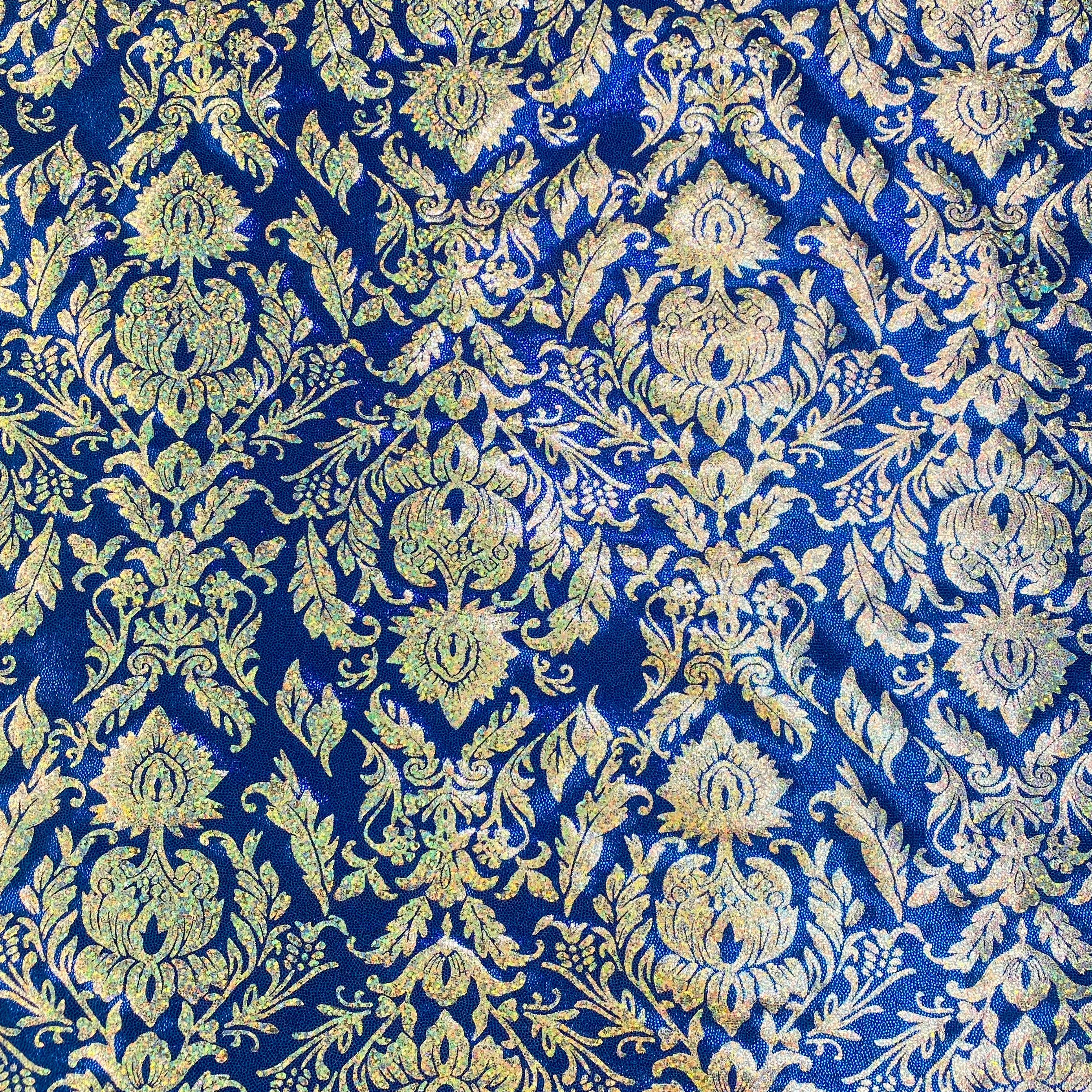 Grace Hologram Fog Finish Nylon Spandex Fabric - Royal Blue Iridescent Material for Dancewear, Swimwear & Costume Design