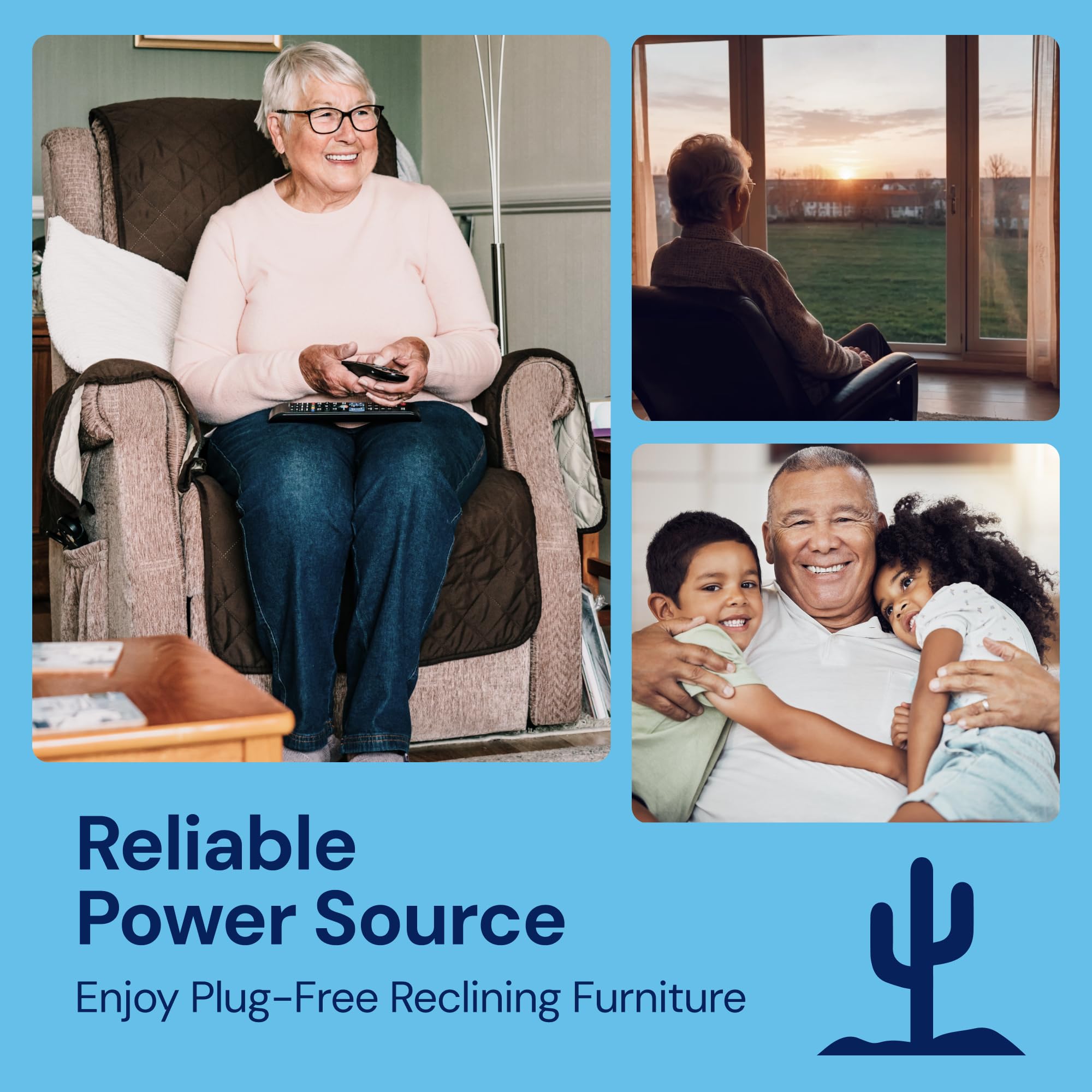Universal Recliner Battery Pack - 2500mAh Wireless Rechargeable Power Supply for Electric Recliners, Power Sofas & Lift Chairs - LCD Display - Compatible with 2-Pin Motion Furniture - Perfect for Home Theater, Living Room & Bedroom Relaxation
