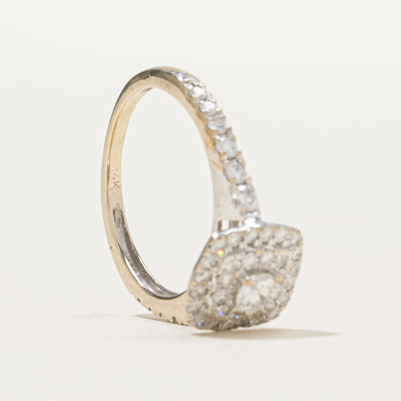 Exquisite Double Halo Diamond Engagement Ring | 0.48ctw G-H Color | Size 5.25 | Ideal for Proposals, Anniversaries & Romantic Occasions