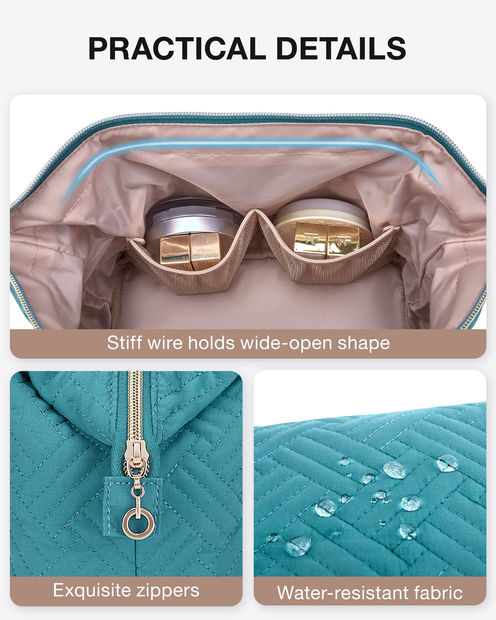 BAGSMART Travel Makeup Bag for Women - Large Cosmetic Organizer Case with Wide Open Design, Perfect for Toiletries, Brushes & Beauty Accessories - Ideal for Travel, Home Storage & Daily Use