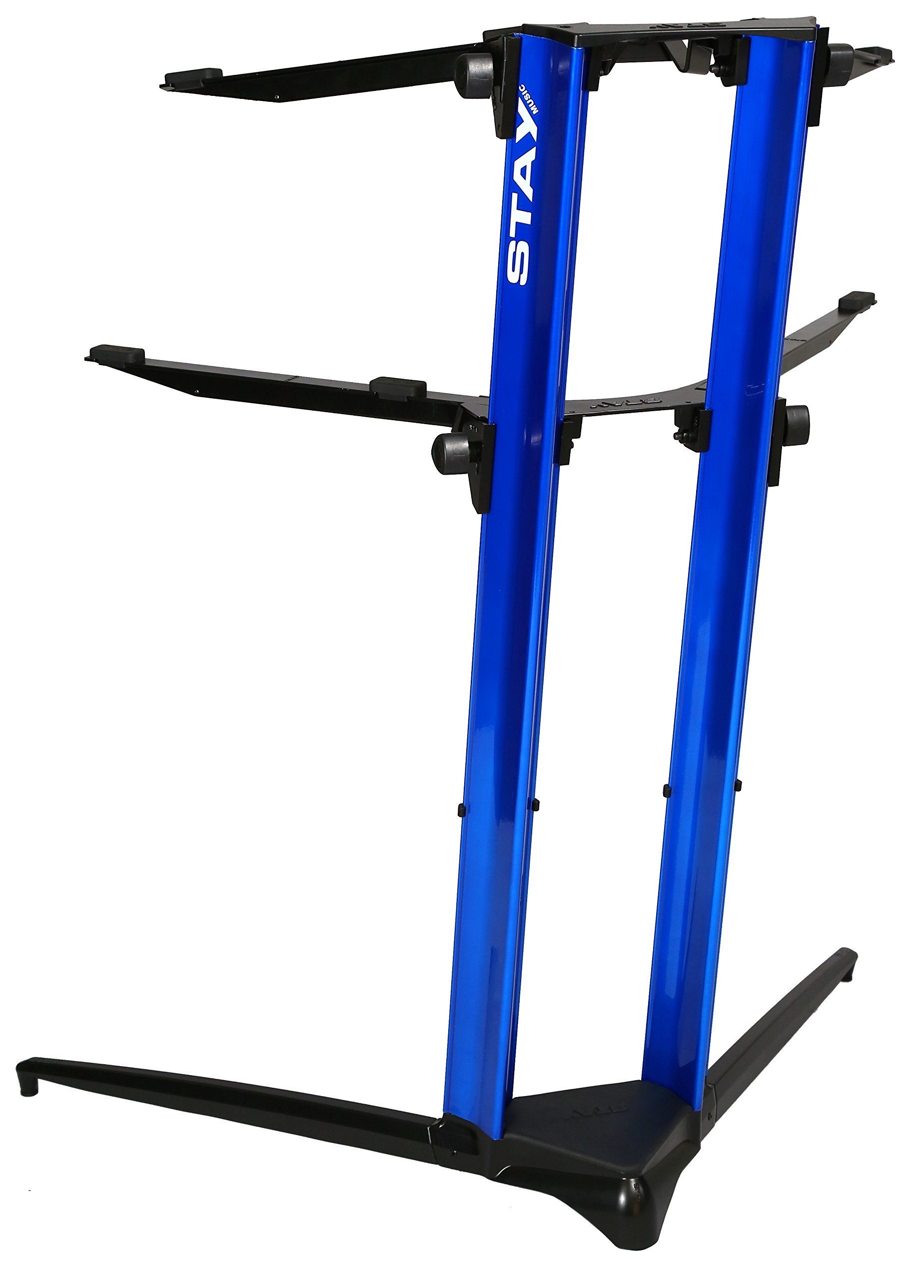 2-Tier Adjustable Piano Keyboard Stand (120002-BL) - Heavy Duty Portable X-Style Frame for Digital Pianos & Synthesizers - Perfect for Home Studios, Live Performances & Music Classrooms