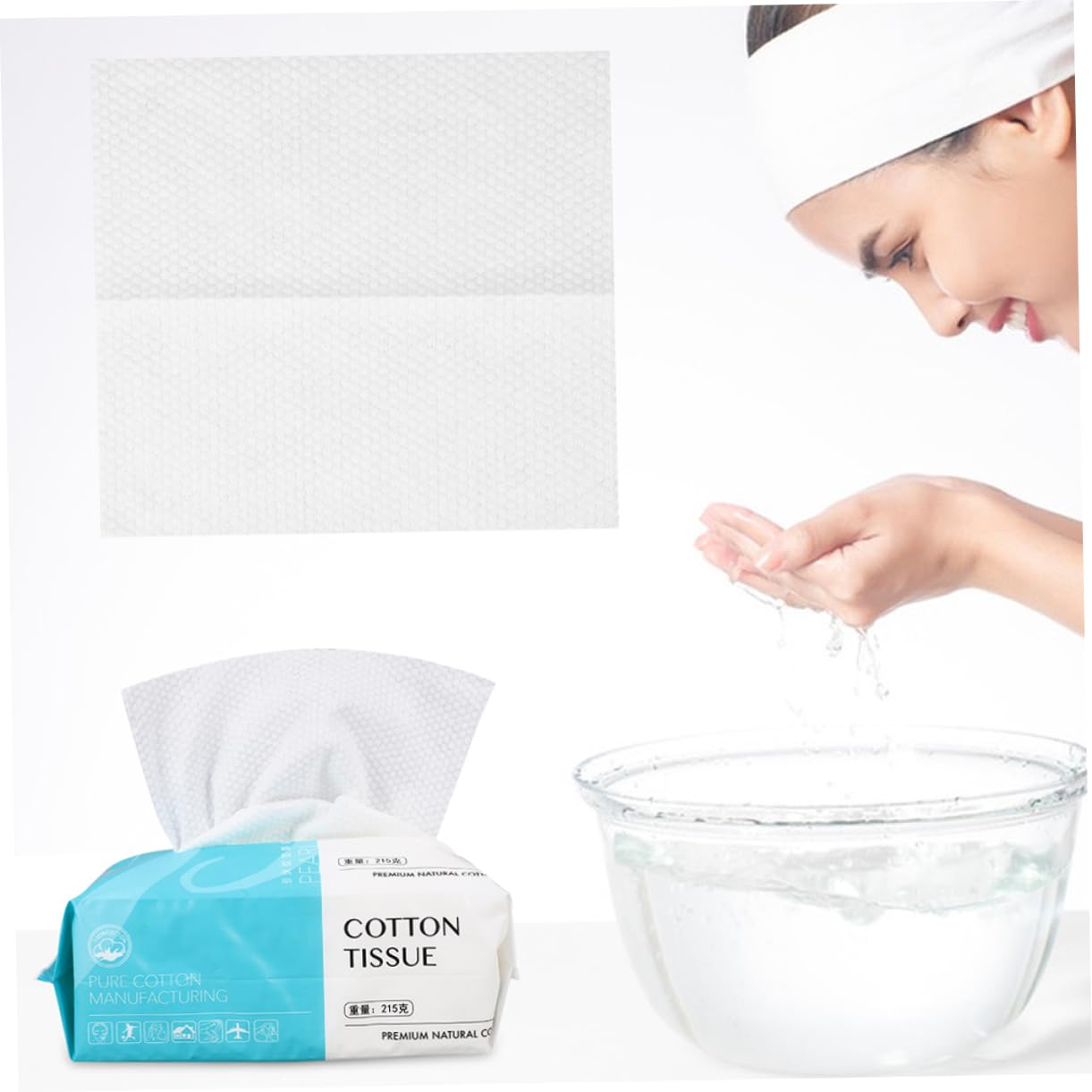 2 Pack Soft Cotton Facial Cleansing Towels - Gentle Washcloths for Face Toner, Makeup Removal & Skincare - Hypoallergenic & Absorbent White Face Towels for Daily Beauty Routine & Spa Days