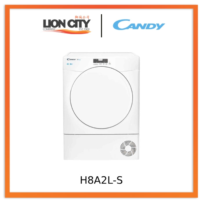 Candy EYE H8A2L S 8kg Heat Pump Dryer - Energy Efficient Laundry Appliance for Home & Apartment Use | Perfect for Small Spaces & Eco-Friendly Drying