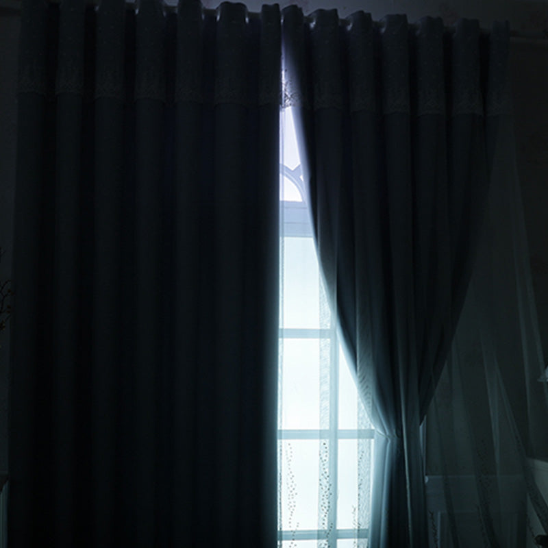 Lucia Embroidery Ombre Blackout Thermal Soundproof Custom Curtains - Elegant Window Treatment for Bedroom, Living Room & Home Theater