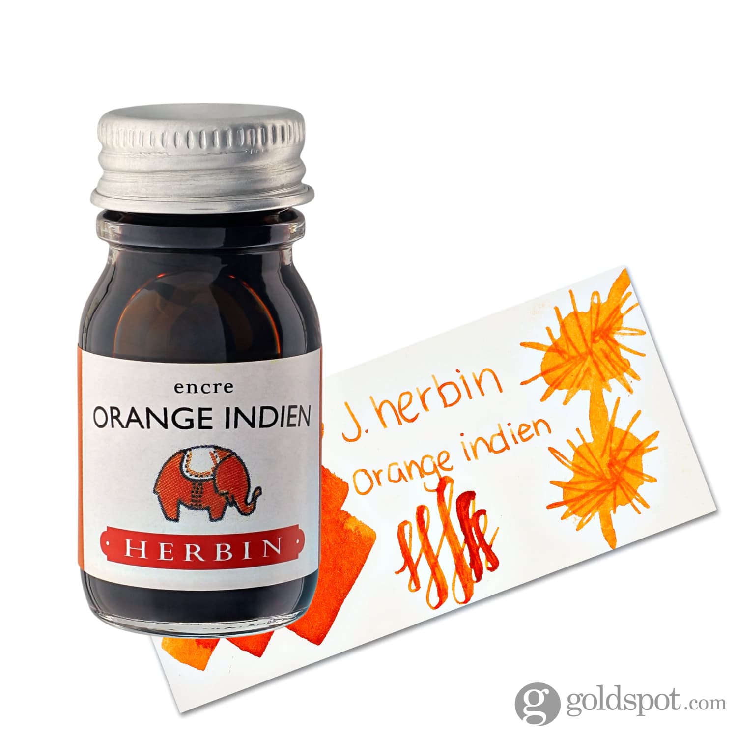 J. Herbin Orange Indien (Indian Orange) Fountain Pen Ink - 30ml Bottle & Cartridges for Calligraphy, Journaling, and Artistic Writing