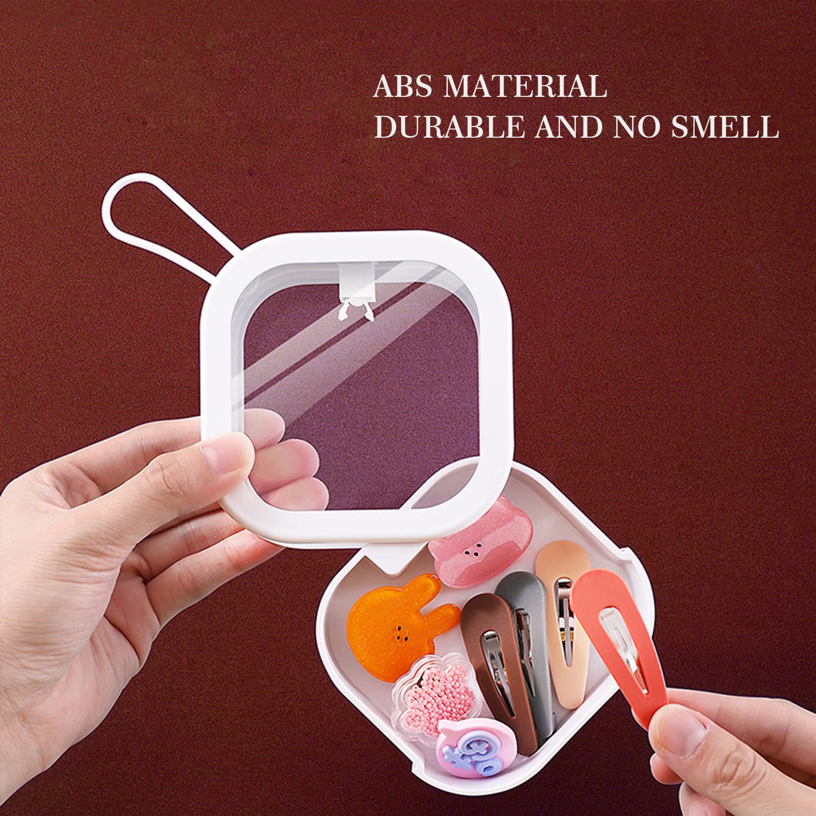 2-Pack Stackable & Hanging Hair Tie Organizer - Portable Hair Accessories Holder for Hair Ties, Qtips, Hair Clips & Hair Supplies (Pink & White) - Perfect for Travel, Bathroom & Vanity Organization