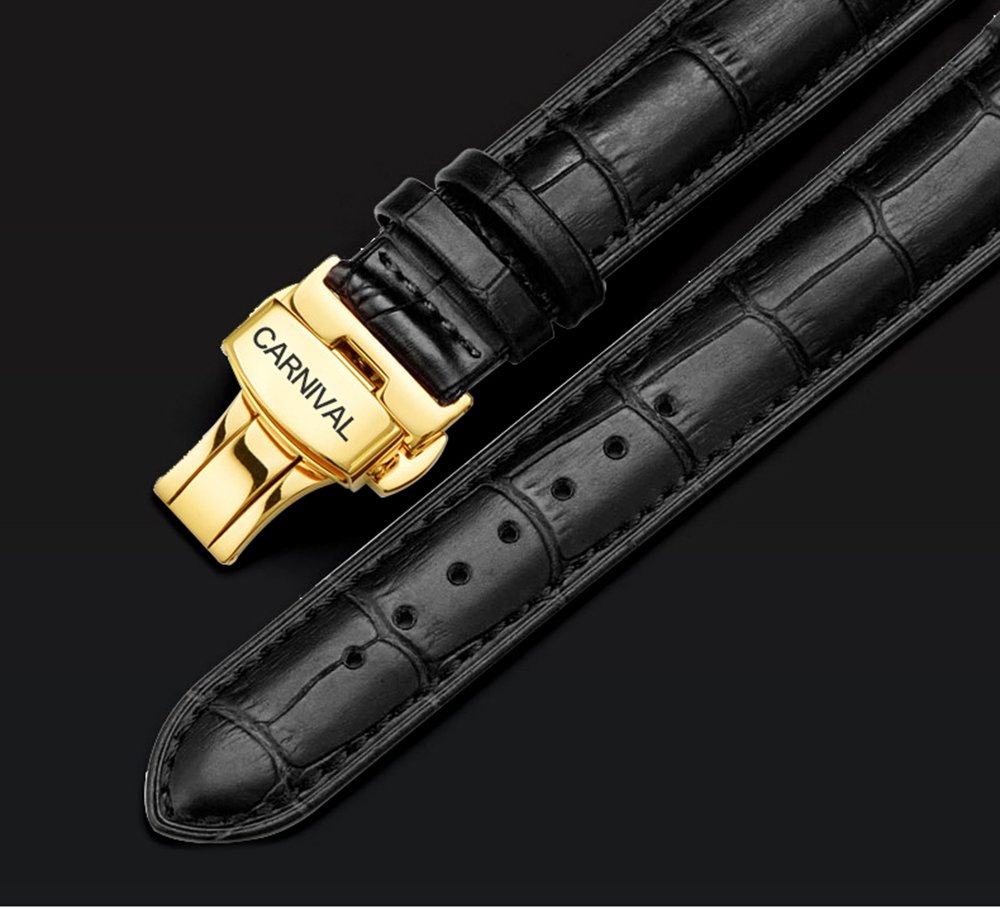 Men's Automatic Kinetic Watch with Sapphire Glass - Stainless Steel Case, Waterproof Leather Strap, Black Dial - Perfect for Business, Casual & Outdoor Activities