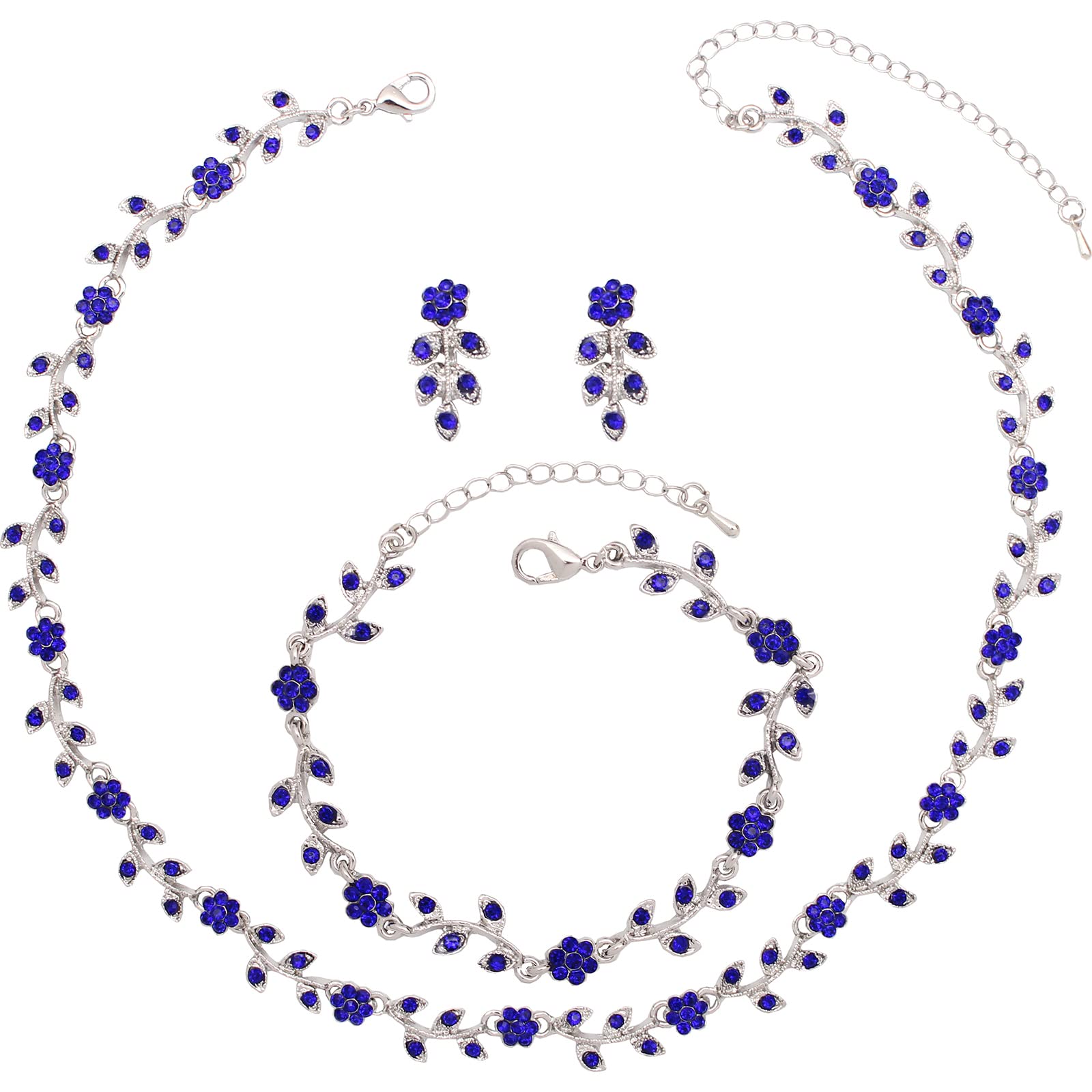 Austrian Crystal Rhinestone Choker Necklace & Earrings Set - Elegant Bridal Jewelry for Weddings, Prom, Parties | Women's Wedding Accessories, Bridesmaid Gifts & Special Occasion Outfit Enhancer