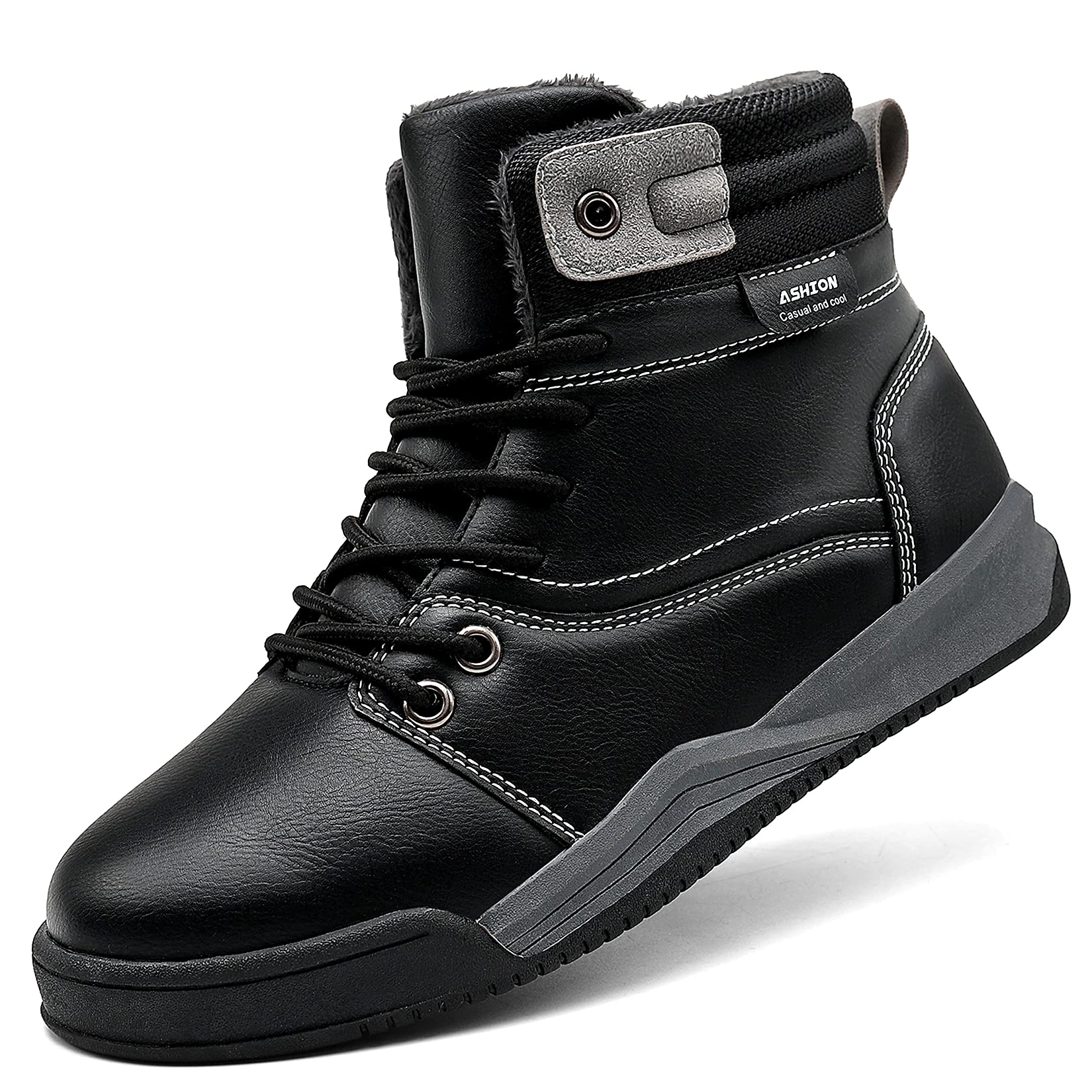 **Kids' Winter Snow Boots - High Top Non-Slip Waterproof Hiking Boots for Boys - Outdoor Play & Cold Weather Activities**