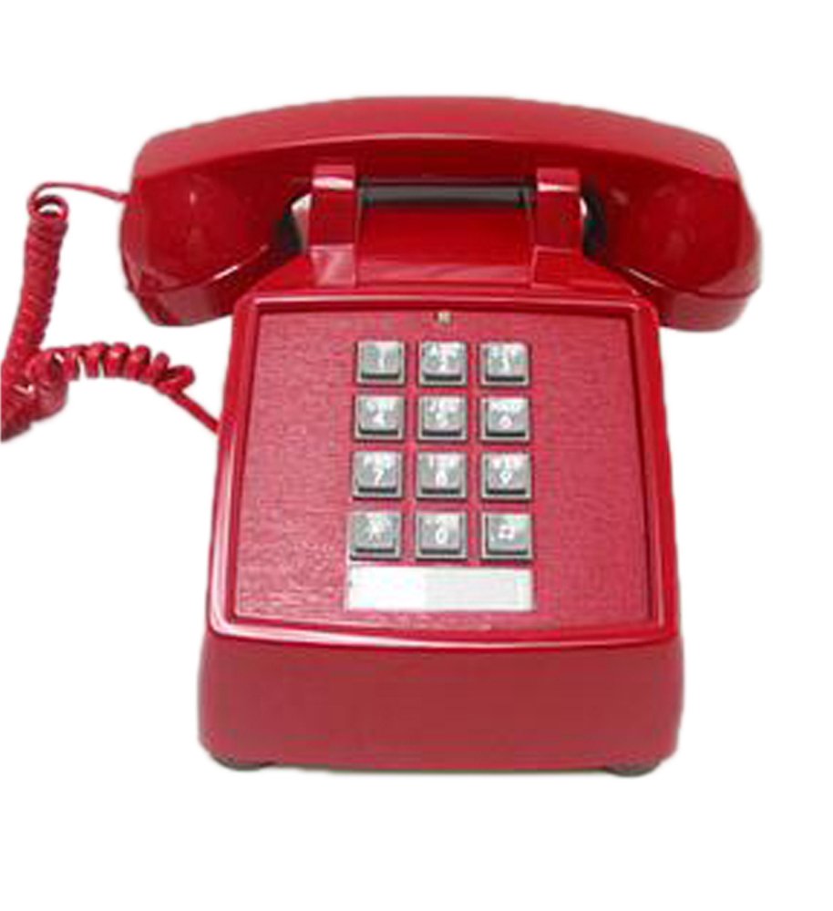 Cortelco 250047-VBA-20MD Valueline Red Desk Phone - Corded Office Telephone for Home & Business Use