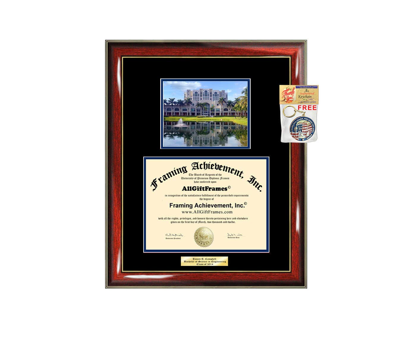 Custom Florida International University Diploma Frame - Personalized Graduation Gift with Engraved Degree Plaque & Certificate Display Case | Perfect for Graduation Day, Office Decor, and Alumni Pride