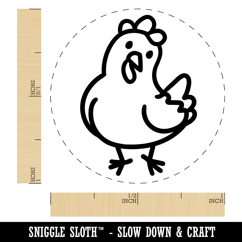 1 Inch Cartoon Chicken Hen Tilting Head Rubber Stamp - Perfect for DIY Scrapbooking, Card Making & Planner Decoration - Fun Crafting Supplies for Kids & Adults