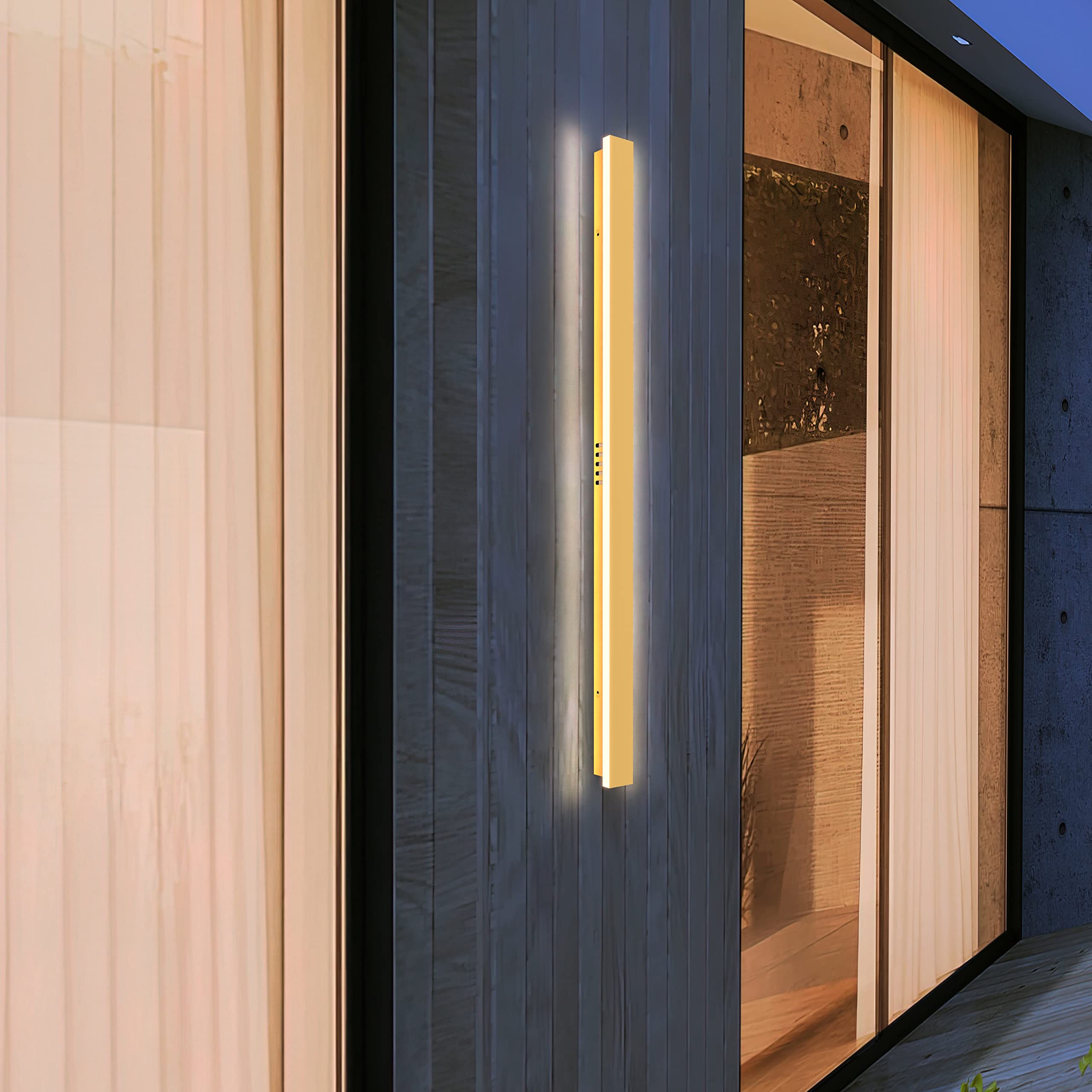 LEEKI 40 Inch Modern Outdoor Wall Light Fixture - 30W 3000K Warm White LED - Rectangular Exterior Lighting - IP65 Waterproof & Rust Resistant - Gold Finish - Perfect for Porch, Patio, Garage & Entryway Lighting