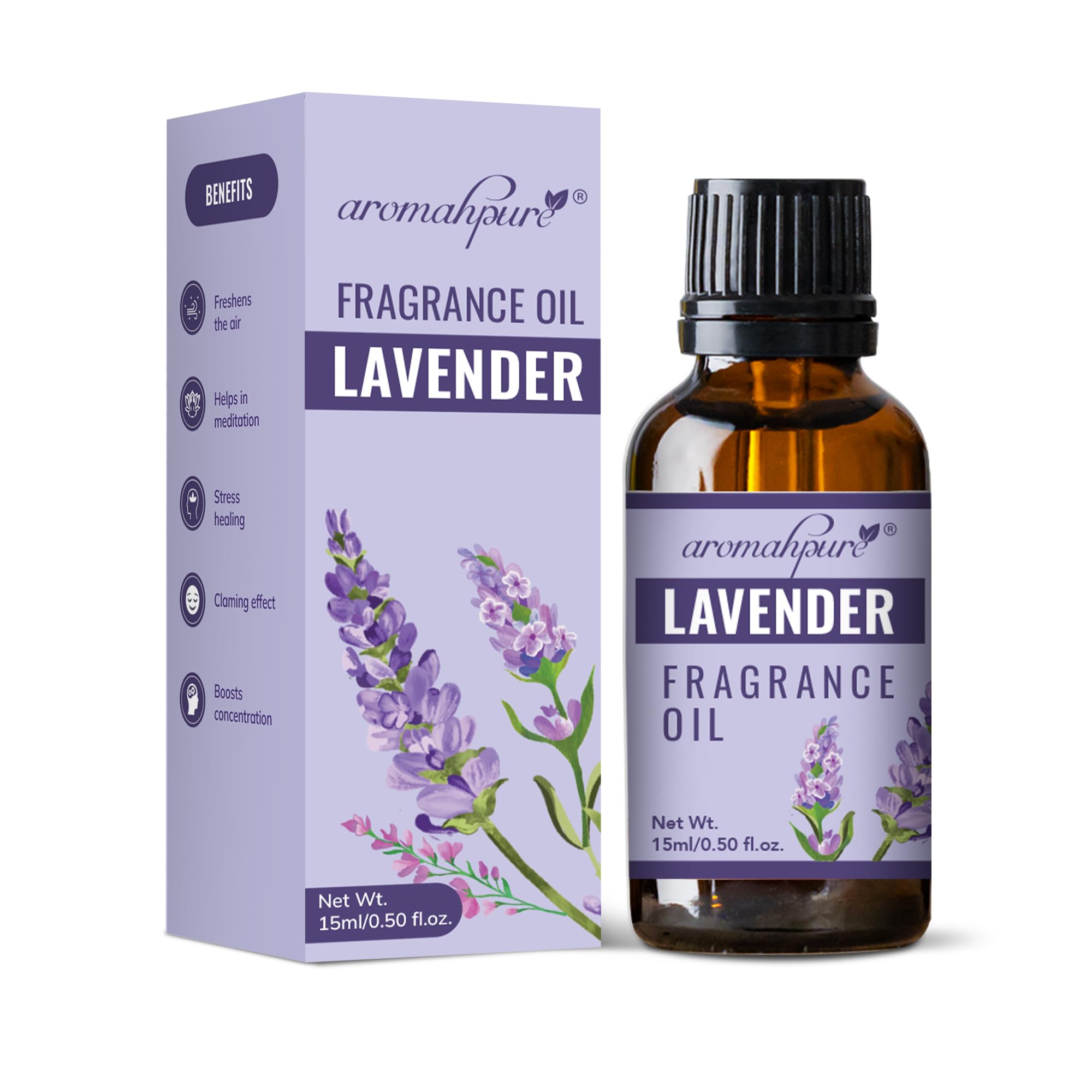 Aromahpure Lavender Essential Oil - 15ml | Premium Aromatherapy Oil for Relaxation & Meditation | IFRA Certified Fragrance Oil for Diffusers, Candles, Soaps & Home Scenting | Perfect for Stress Relief, Yoga & Bedtime Relaxation