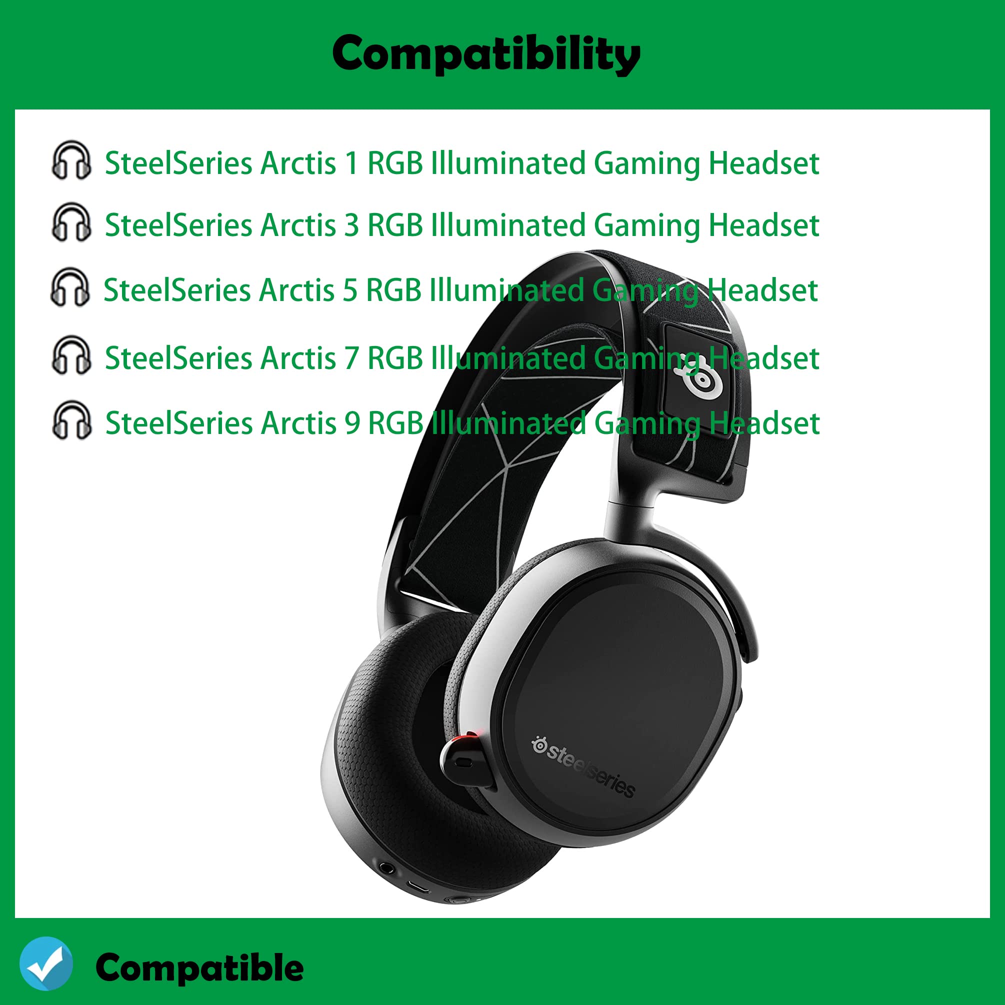 Cooling Gel Headphone Earpads for SteelSeries Arctis 9/7/5/3/1 - Breathable Memory Foam Cushions for Gaming Headsets - Perfect for Long Gaming Sessions & Office Work