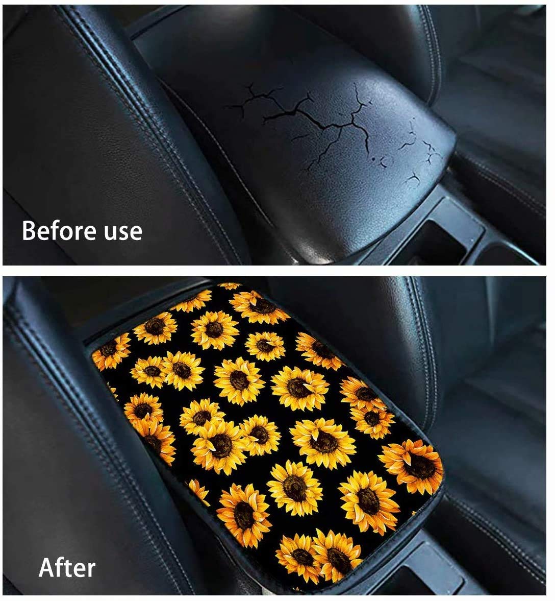 XYZCANDO 14-in-1 Car Interior Accessories Set - Elastic Steering Wheel Cover, Breathable Seat Covers, Non-Slip Floor Mats, Headrest & Armrest Protectors, Safety Seatbelt Covers - Perfect for Firefighters, Truck & SUV Drivers, Long Commutes & Road Trips