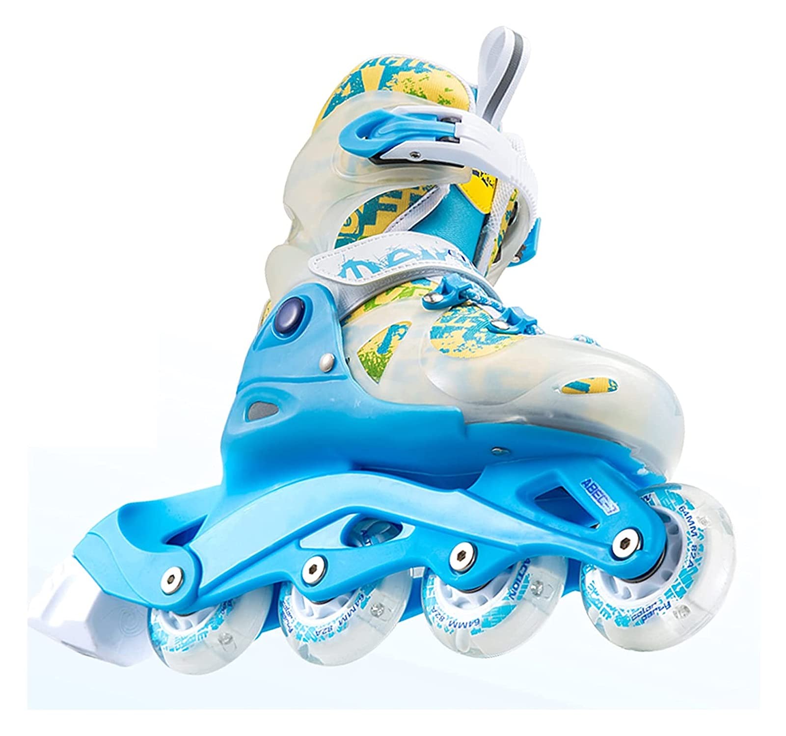 CAIFENG Adjustable Light Up Roller Skates for Kids & Adults - Youth Inline Skates for Beginners with Full LED Wheels, Indoor & Outdoor Use - Perfect for Fitness, Fun & Safe Skating (2 Sizes Available)