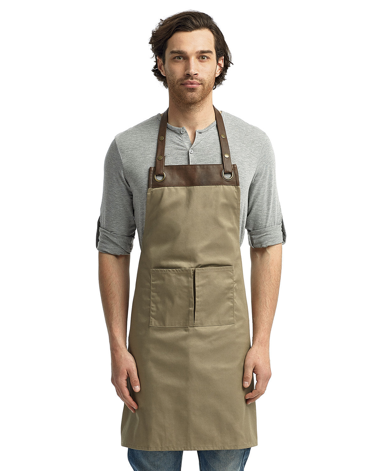 Reprime RP123 Artisan Collection Premium Espresso Bib Apron - Durable & Stylish for Baristas, Coffee Shops & Home Brewing