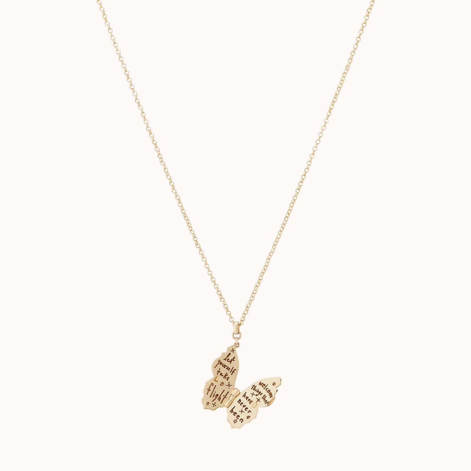 14K Yellow Gold Metamorphosis Butterfly Locket Necklace - Elegant Jewelry Gift for Women, Perfect for Valentine's Day, Anniversary & Special Occasions