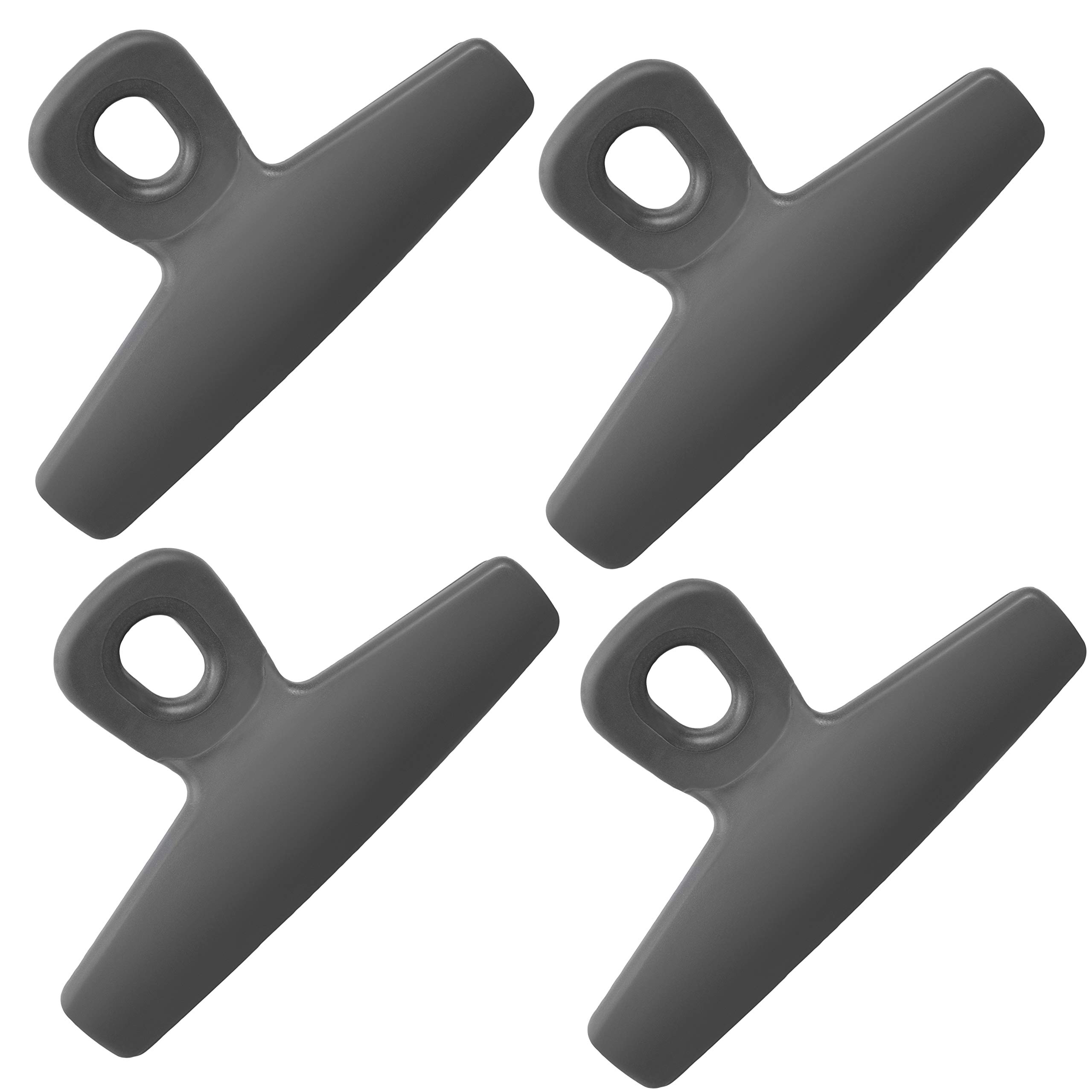 COOK WITH COLOR Heavy Duty Food Clips - 4 Pack Large Bag Clips for Food Storage with Airtight Seal, Grey | Perfect for Chips, Cereal, Snacks & Bulk Food Organization