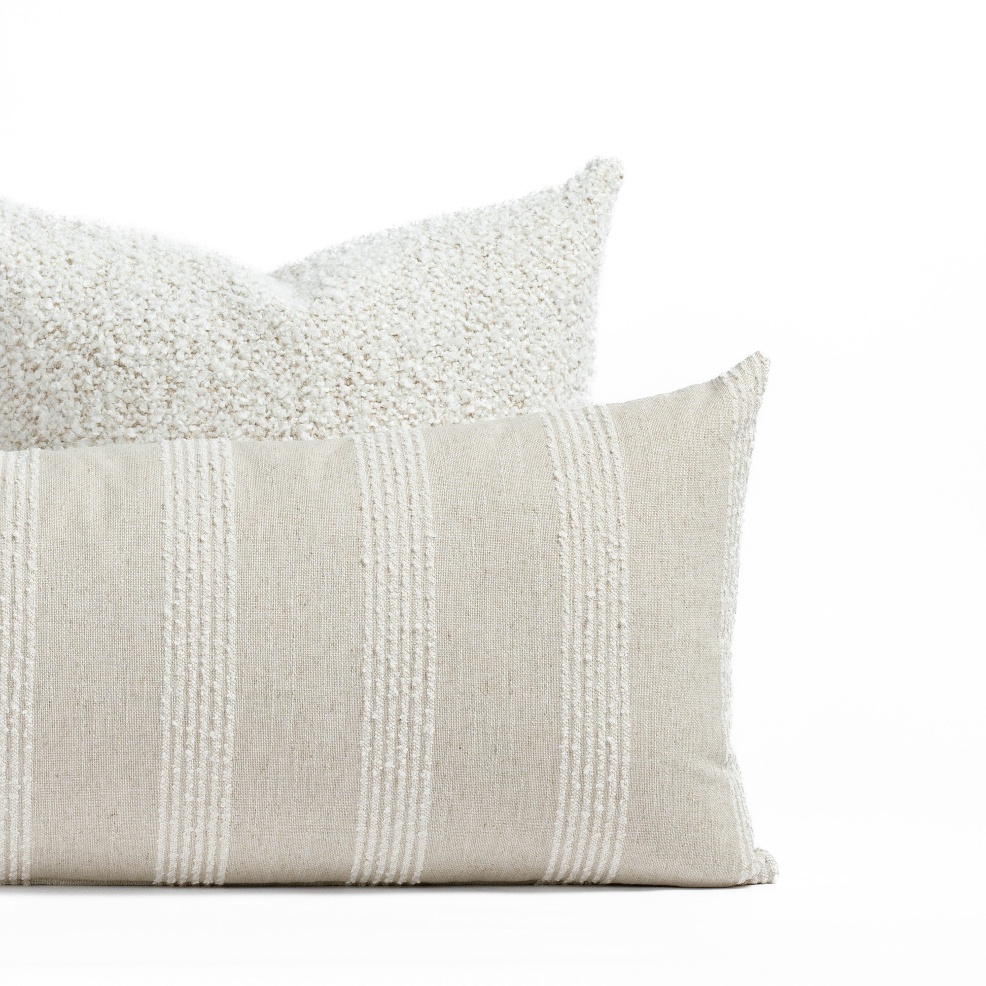 Finn Stripe 16x42 Bolster Pillow - Natural Cotton Lumbar Support Pillow for Sofa, Bed, Reading Nook & Home Decor