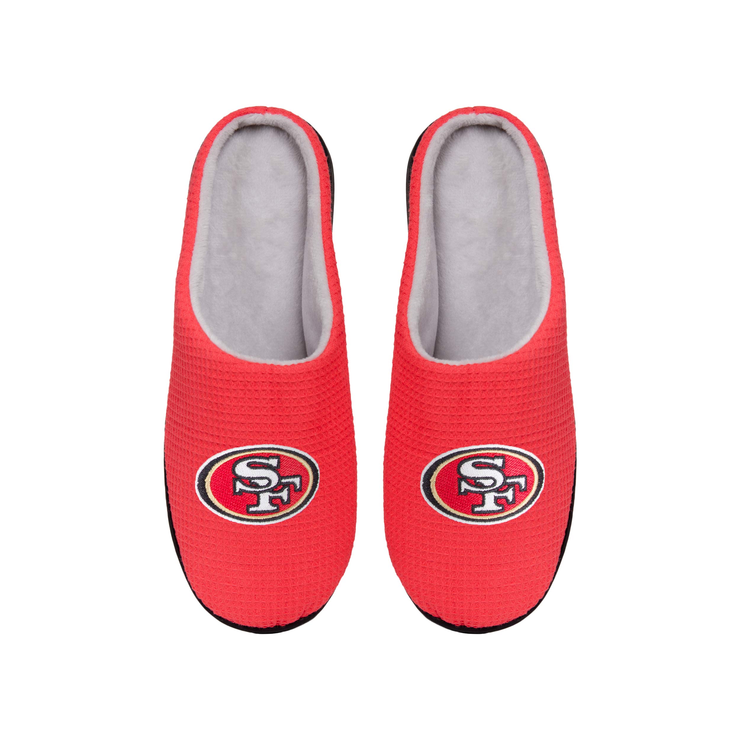 FOCO Men's NFL Team Logo Memory Foam Slide Slippers - Comfortable House Shoes for Indoor & Outdoor Wear - Perfect for Lounge, Beach, and Poolside Relaxation