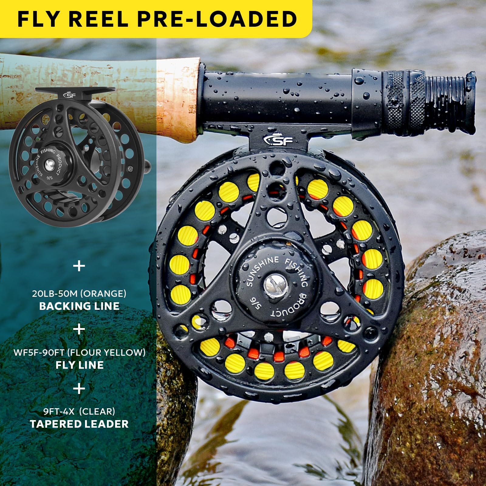 Premium SF Fly Fishing Rod Combo Starter Kit - 24T Carbon Fiber Travel Rod with Reel, Case, Fly Box, Flies & Tools for Trout Fishing | Ideal for Beginners & Travel Enthusiasts | Perfect for Mountain Streams & Freshwater Fishing Adventures