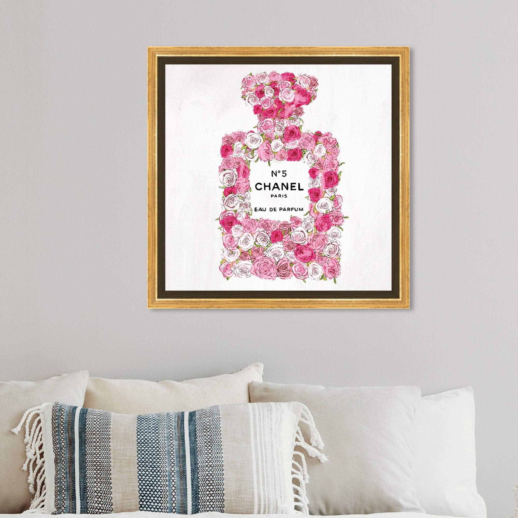 Oliver Gal Artist Co. 'Number 5 Rose II' Pink Floral Framed Wall Art Canvas Print - 12