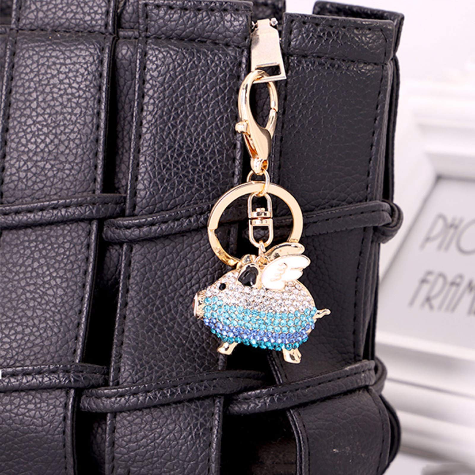 Sparkling Rhinestone Flying Pig Keychain - Stylish Key Ring Holder for Women & Men | Car Keys, Purse Accessory, Gift Idea