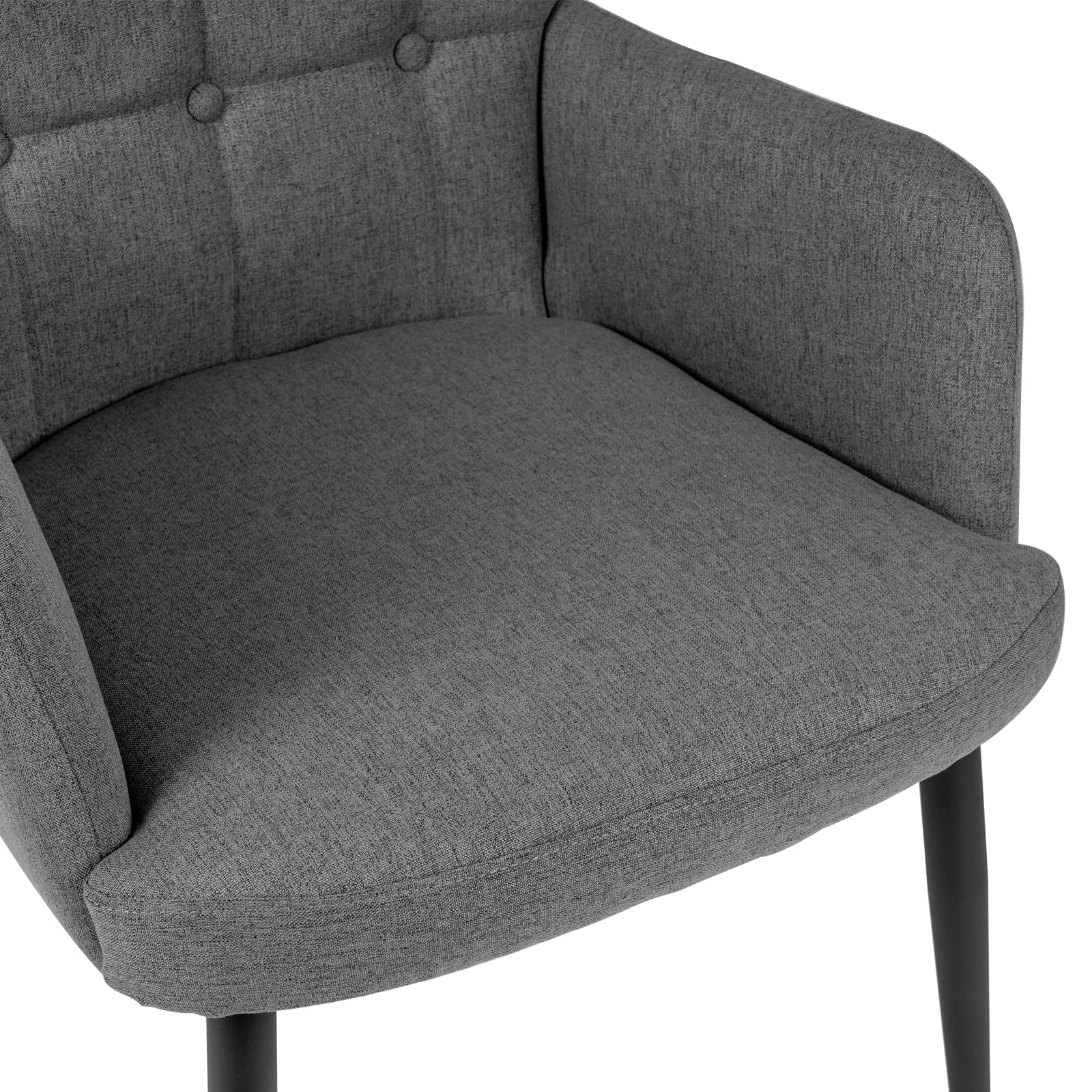 DUHOME Modern Fabric Accent Chair - Tufted Button Back Armchair with Upholstered Tall Back for Living Room & Bedroom (Dark Grey) | Perfect for Home Office, Reception Areas & Lounge Spaces
