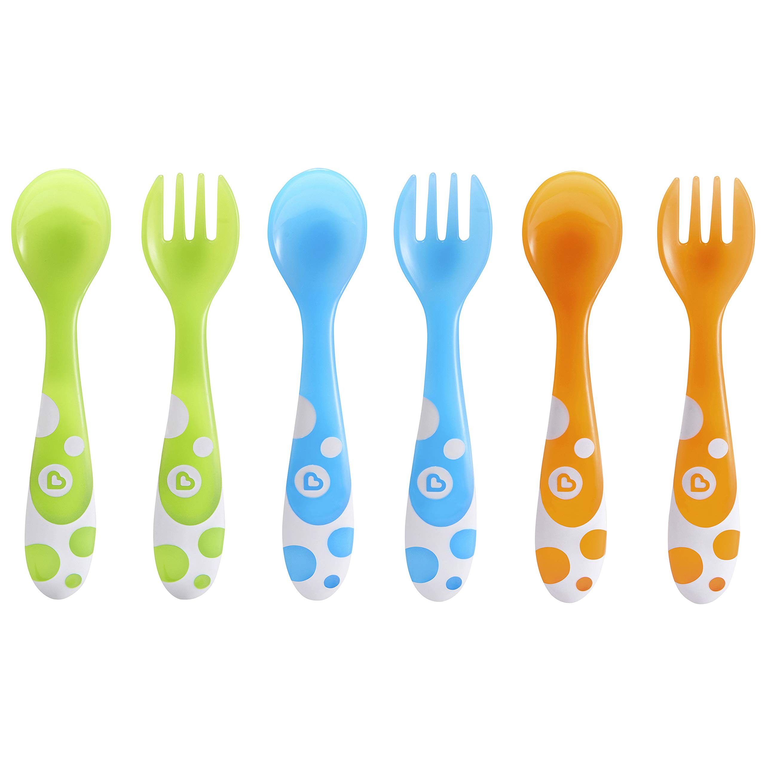 Munchkin Multi Toddler Forks and Spoons Set - 6 Piece BPA-Free Utensils for Kids | Perfect for Baby-Led Weaning, Daycare & Travel Meals