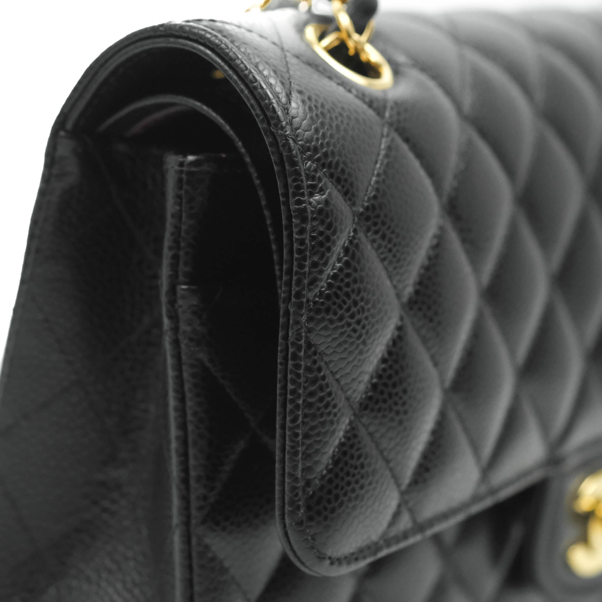 Chanel Classic Medium Double Flap Bag in Black Caviar Leather with Gold Hardware - Luxury Handbag for Women, Perfect for Work, Evening & Special Occasions