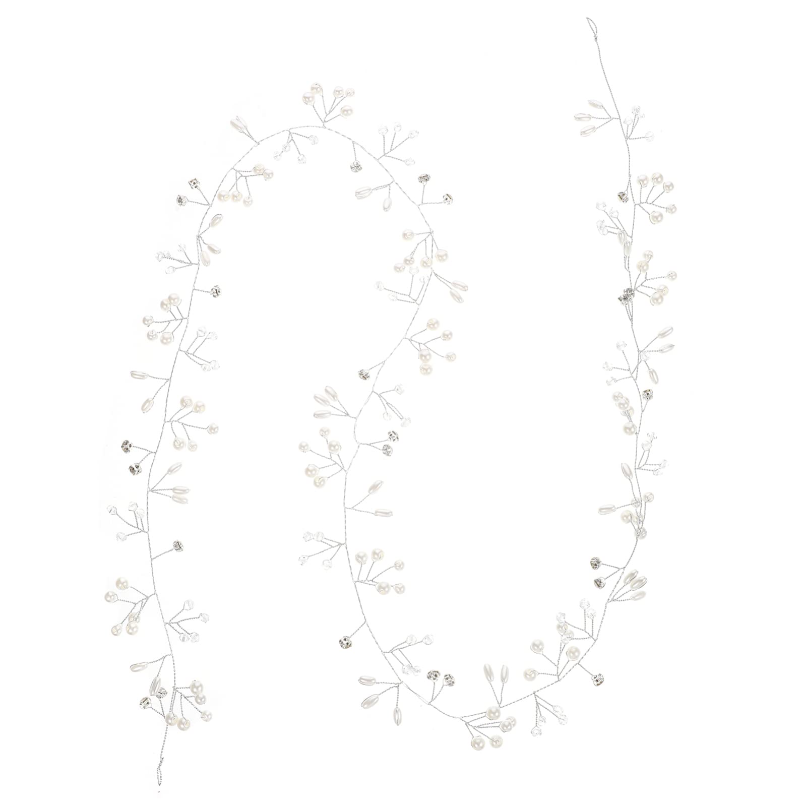 Beaupretty Crystal Pearl Bridal Hair Vine Headband - Elegant Wedding Headpiece for Women - Perfect for Bridal, Prom, and Formal Events