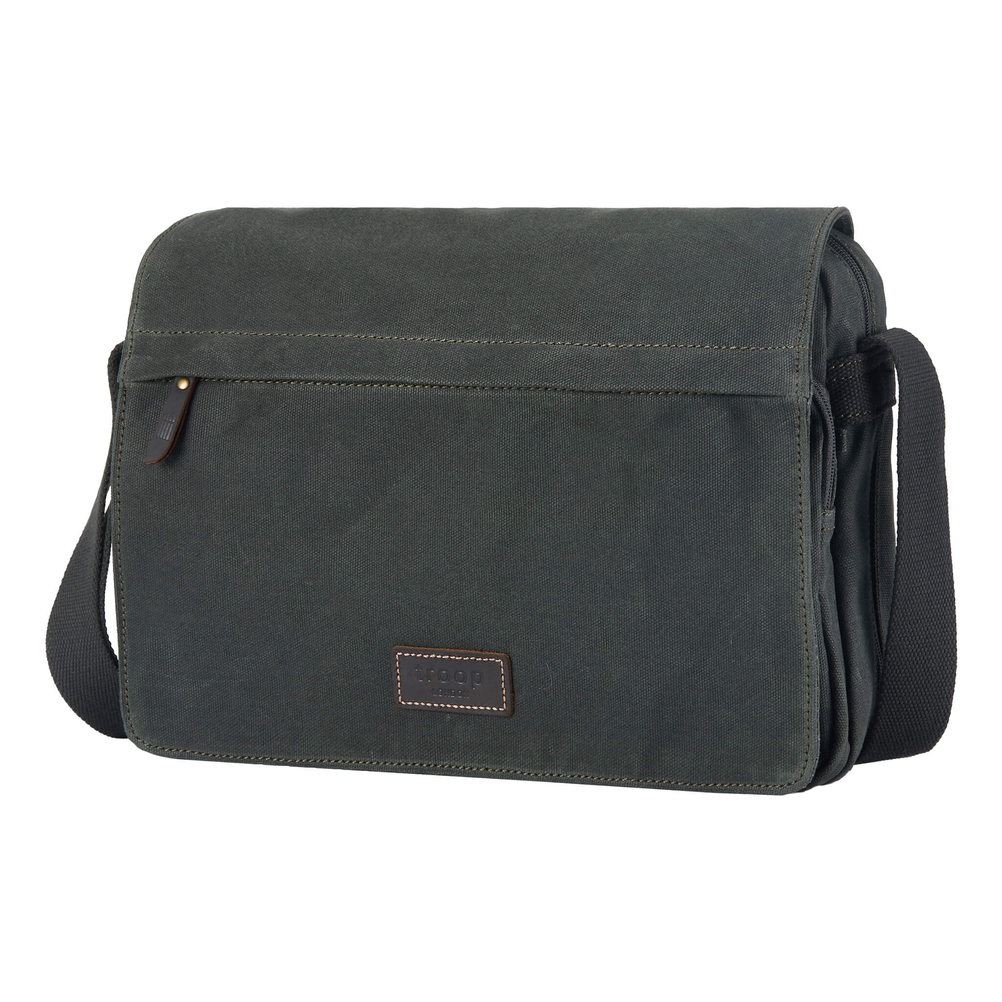 TRP0241 Troop London Classic Canvas Messenger Bag for Men & Women - Durable Water-Resistant Crossbody Shoulder Bag for Work, Travel & Everyday Use