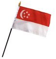 4x6 Inch Singapore Miniature Desk Flag - Small Stick Flag for Office Decor, International Events, and Travel Souvenirs - Perfect for World Cup, Olympics, and Cultural Displays