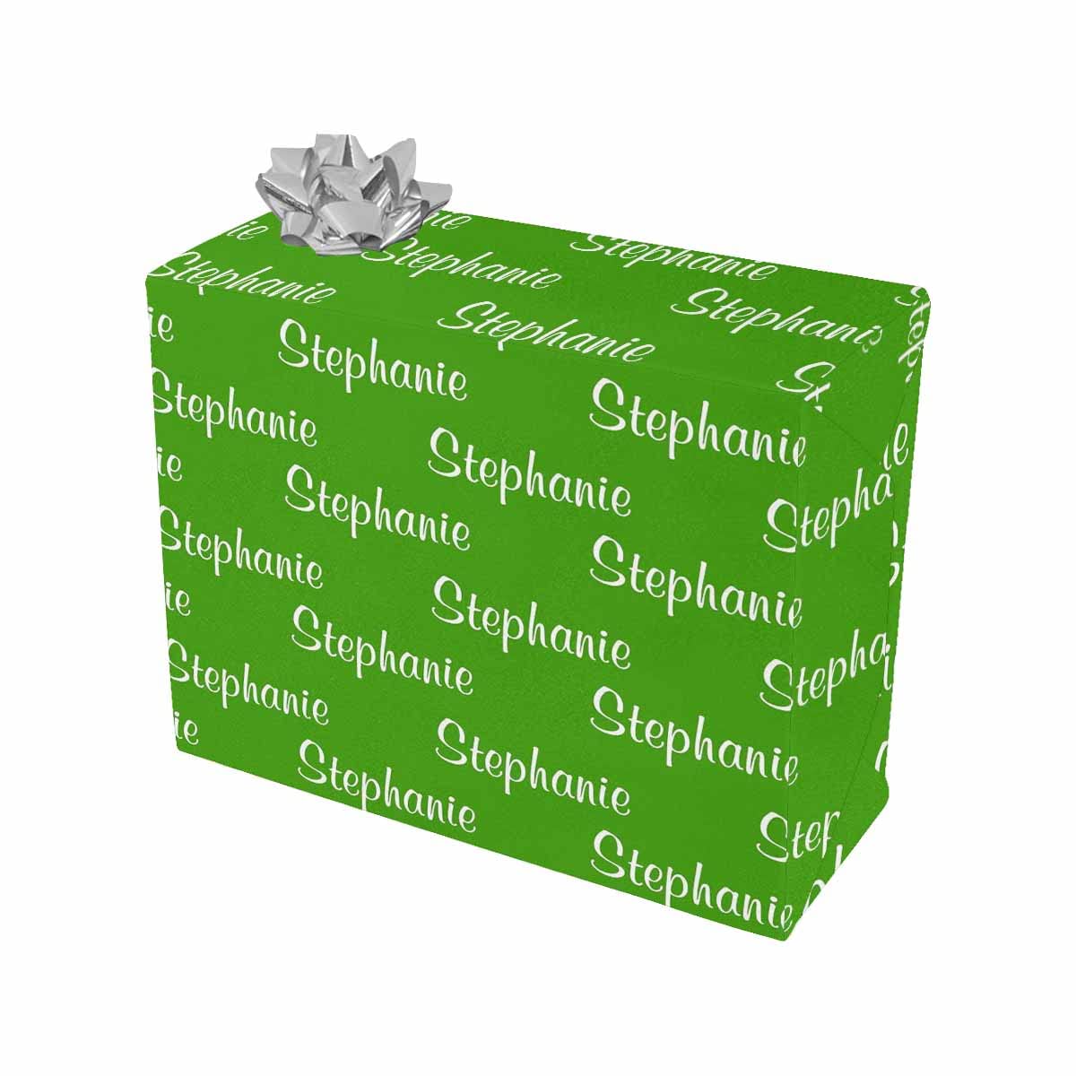 MyPupSocks Custom Name Green Reversible Wrapping Paper - 3 Rolls 58