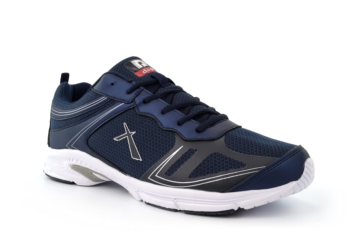 **Men's Lightweight Memory Foam Trainers - Size 13 & 14, Extra Large & Large - Black/Navy Blue - Perfect for Running, Gym & Casual Wear**