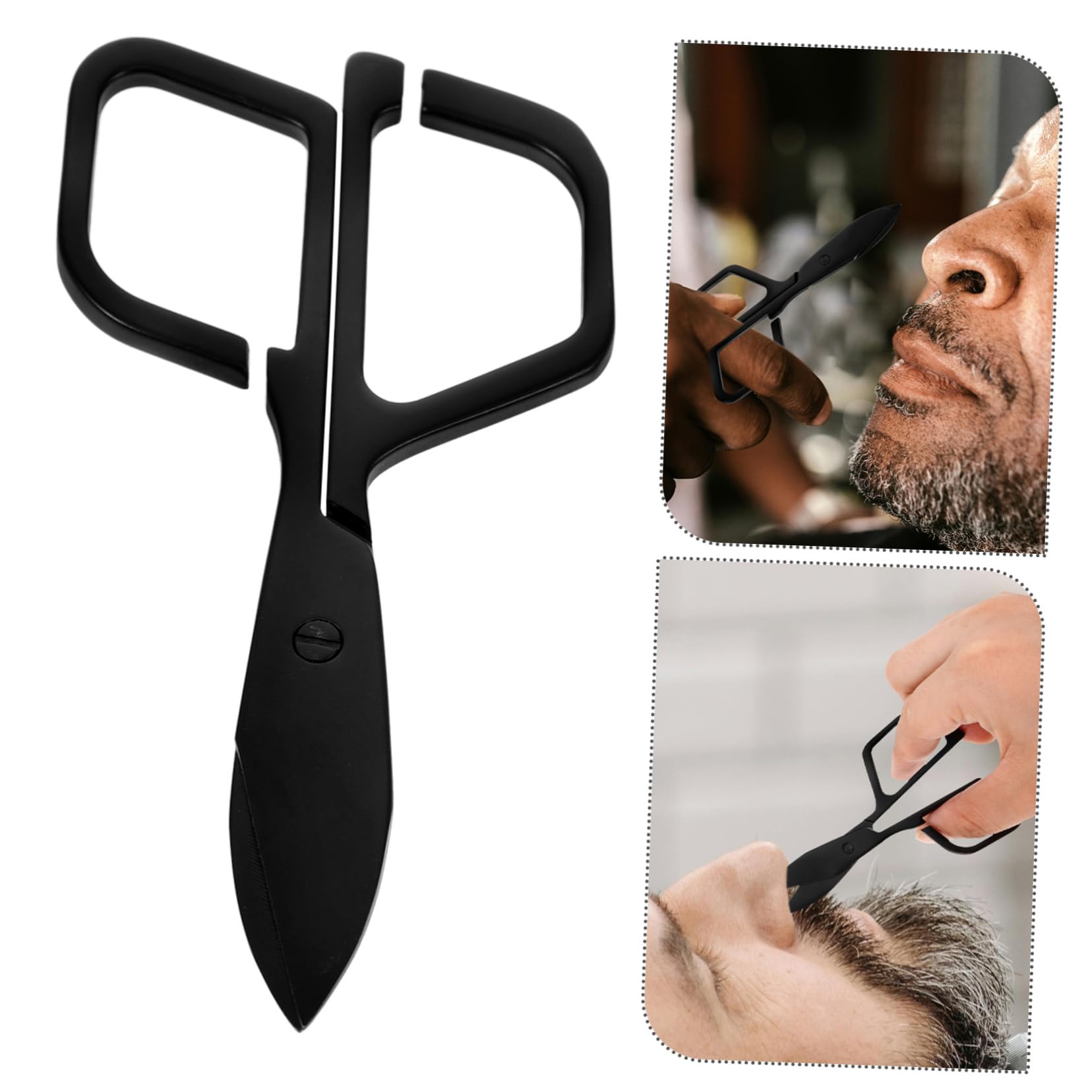 IPetBoom 5-Pack Stainless Steel Nose & Facial Hair Trimmer Scissors - Precision Eyebrow, Beard, and Brow Shaping Shears for Men & Women - Perfect for Grooming, Travel, and Personal Care (Black)