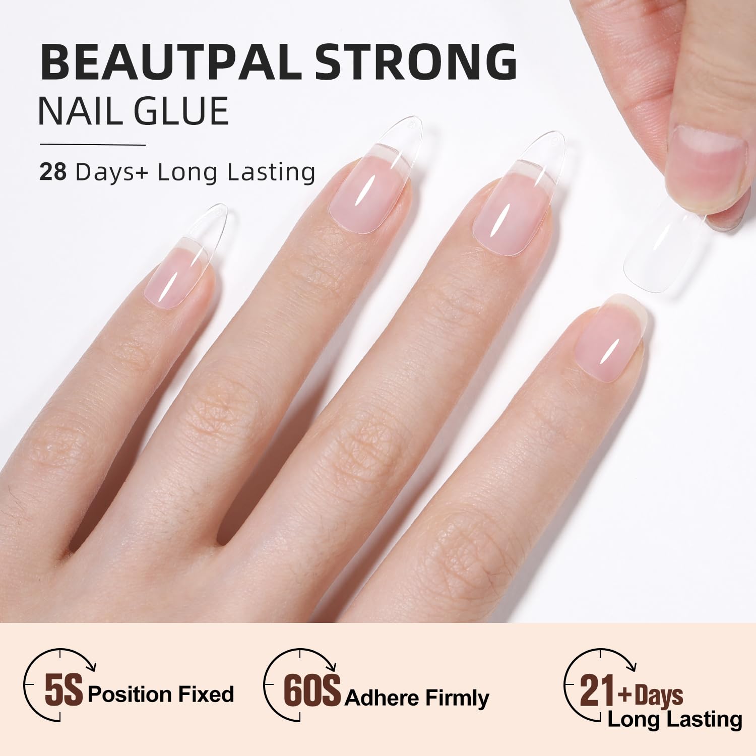 Beautpal 5-in-1 Nail Glue Gel for Acrylic Nails & Press On Nails - Long Lasting UV/LED Curing Nail Extension Glue with Strong Adhesion - Perfect for Nail Tips, False Nails & Nail Repair - Salon Quality & DIY Home Manicure