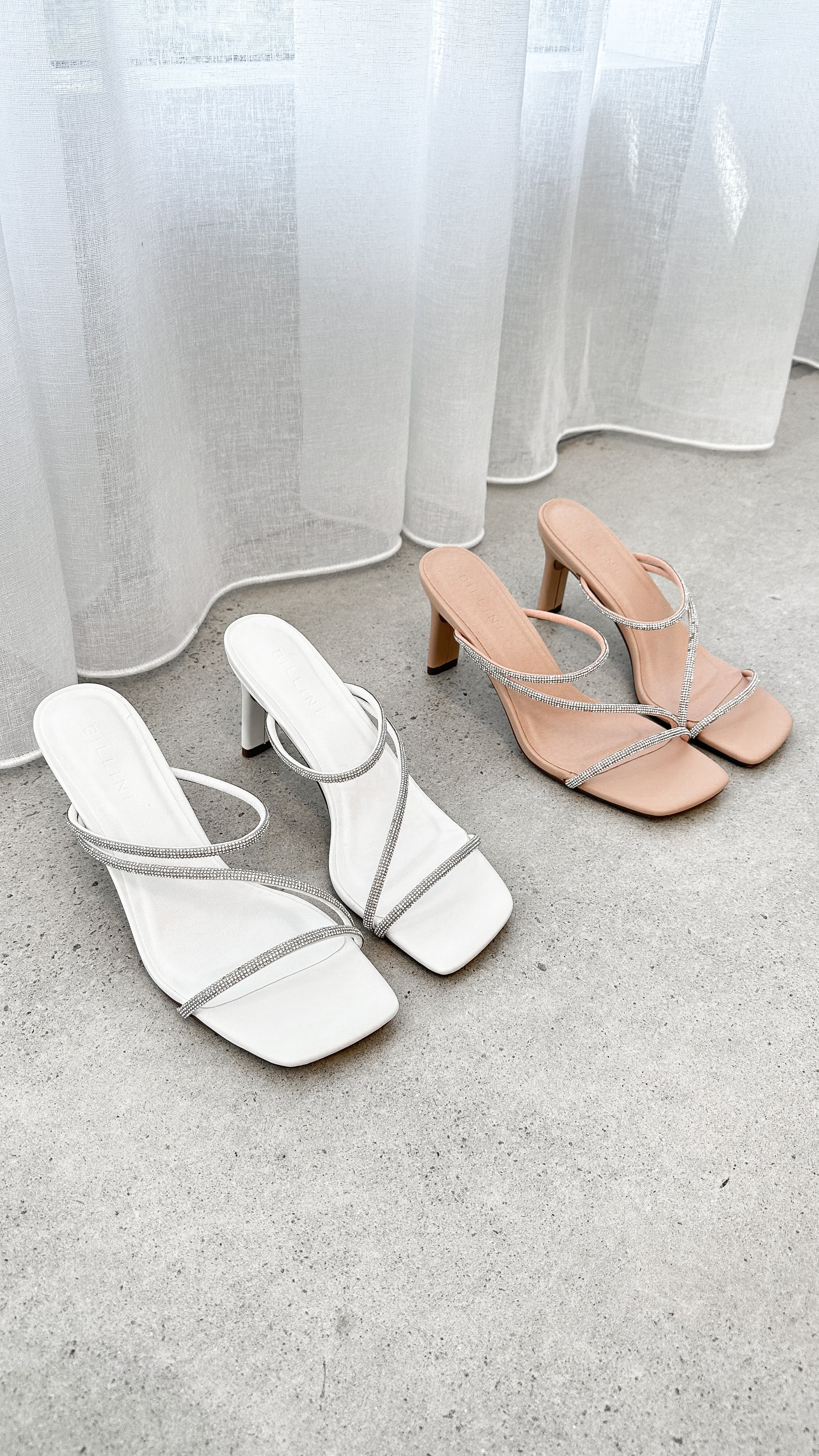 Femi Heel White Diamante Women's Dress Shoes - Elegant High Heels for Parties, Weddings & Special Occasions