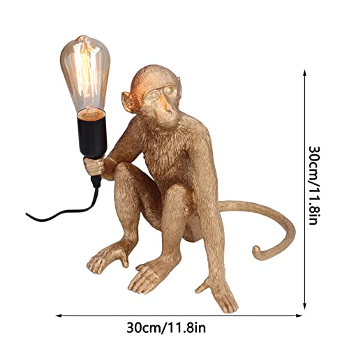 Monkey Shape E27 Resin Desk Lamp - 110-220V US Plug, Cute Bedside Table Light for Home, Library & Office Decor - Perfect for Kids' Room, Reading Nook & Nightstand Lighting