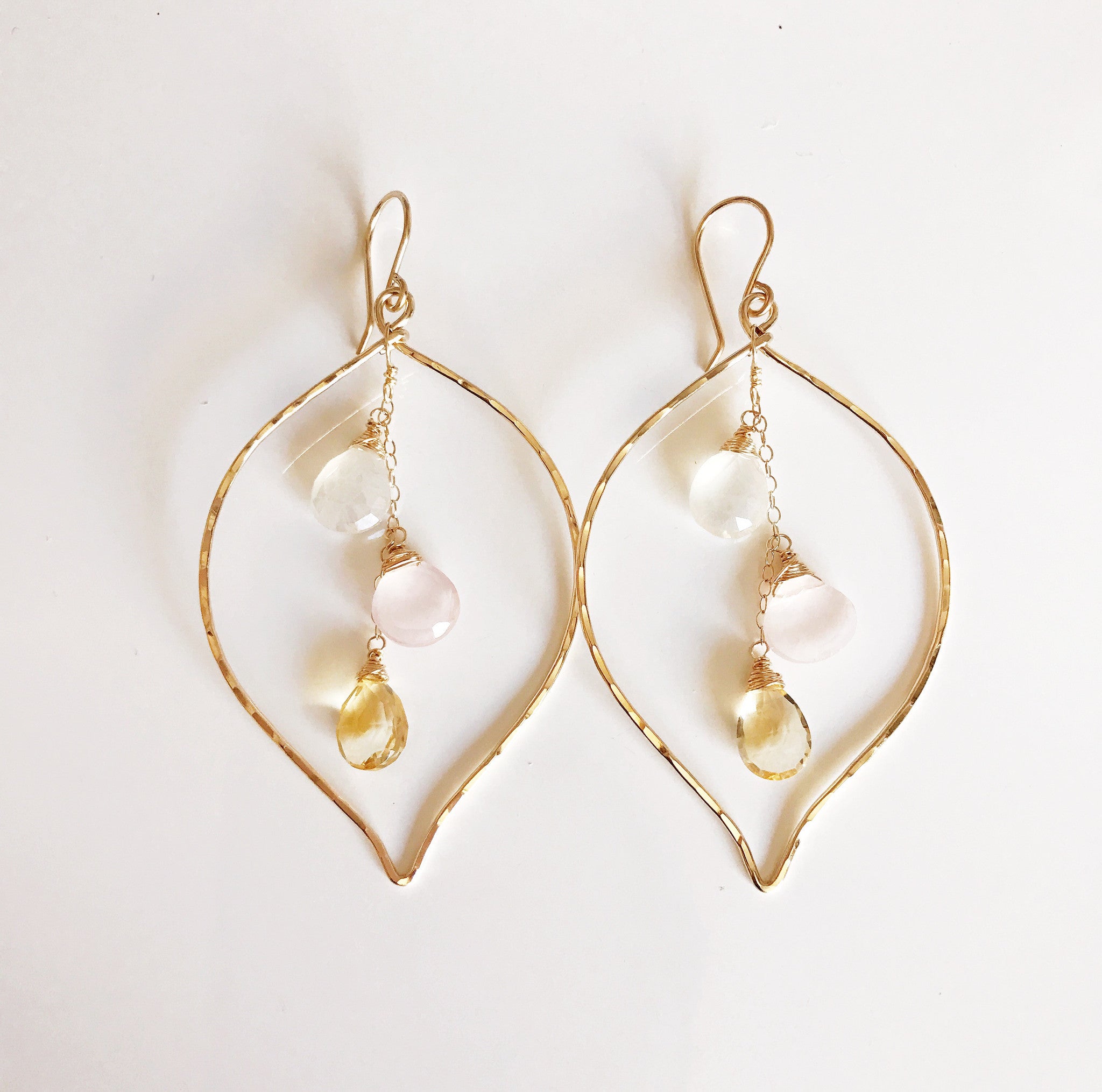 Pastel Gemstone Earrings Yuri (E122) - Elegant Dangle Earrings for Women, Perfect for Parties, Weddings & Everyday Wear