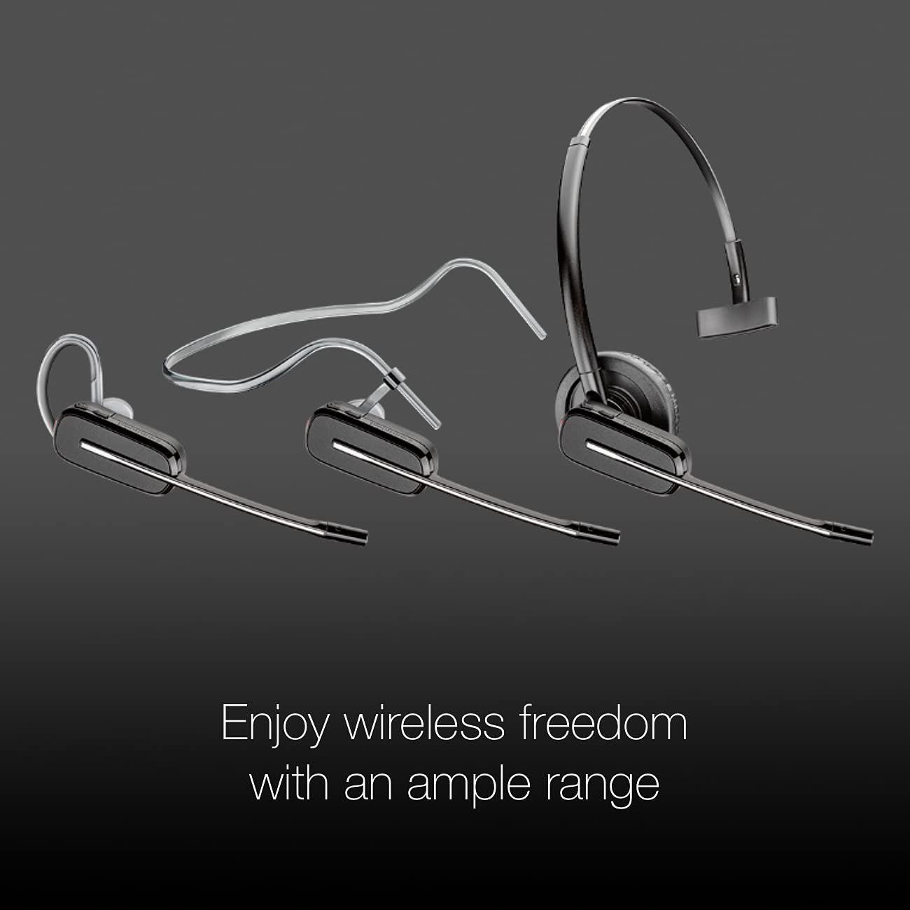 GTW Poly Savi 8240 Wireless Single-Ear UC Convertible Bluetooth Headset with DECT 6.0 - Compatible with Teams, Zoom, RingCentral, 8x8, Vonage - Works with Deskphone, PC & Mac - Includes Microfiber Cleaning Cloth - Perfect for Remote Work, Video Conferencing & Call Centers